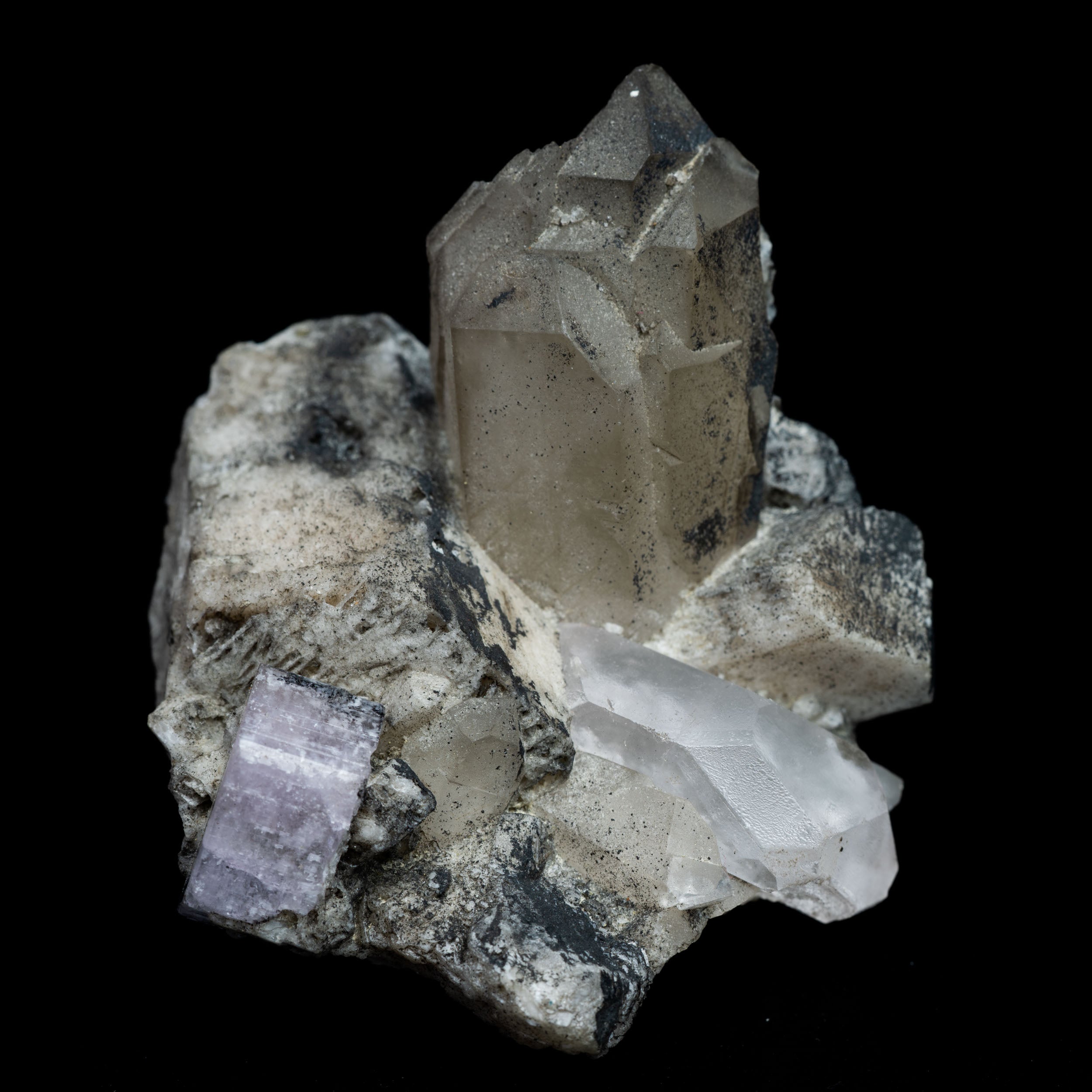 Violet Apatite, Topaz & Smoky Quartz Specimen 66.25g