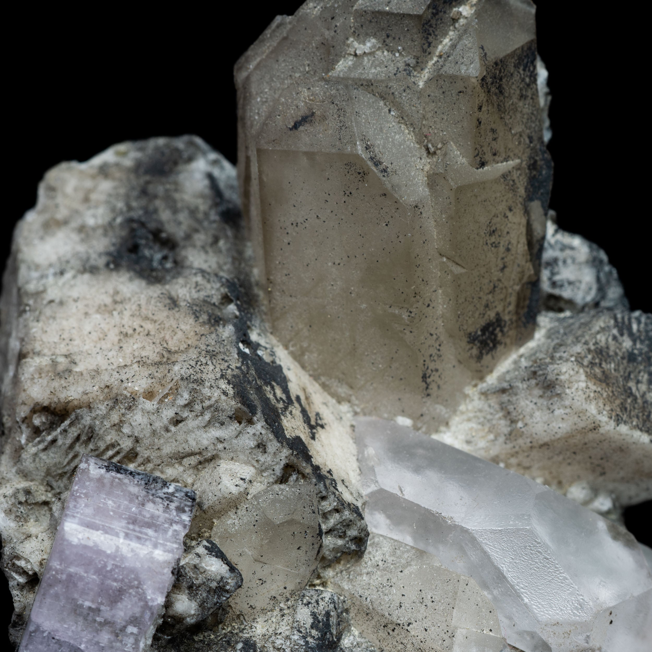 Violet Apatite, Topaz & Smoky Quartz Specimen 66.25g