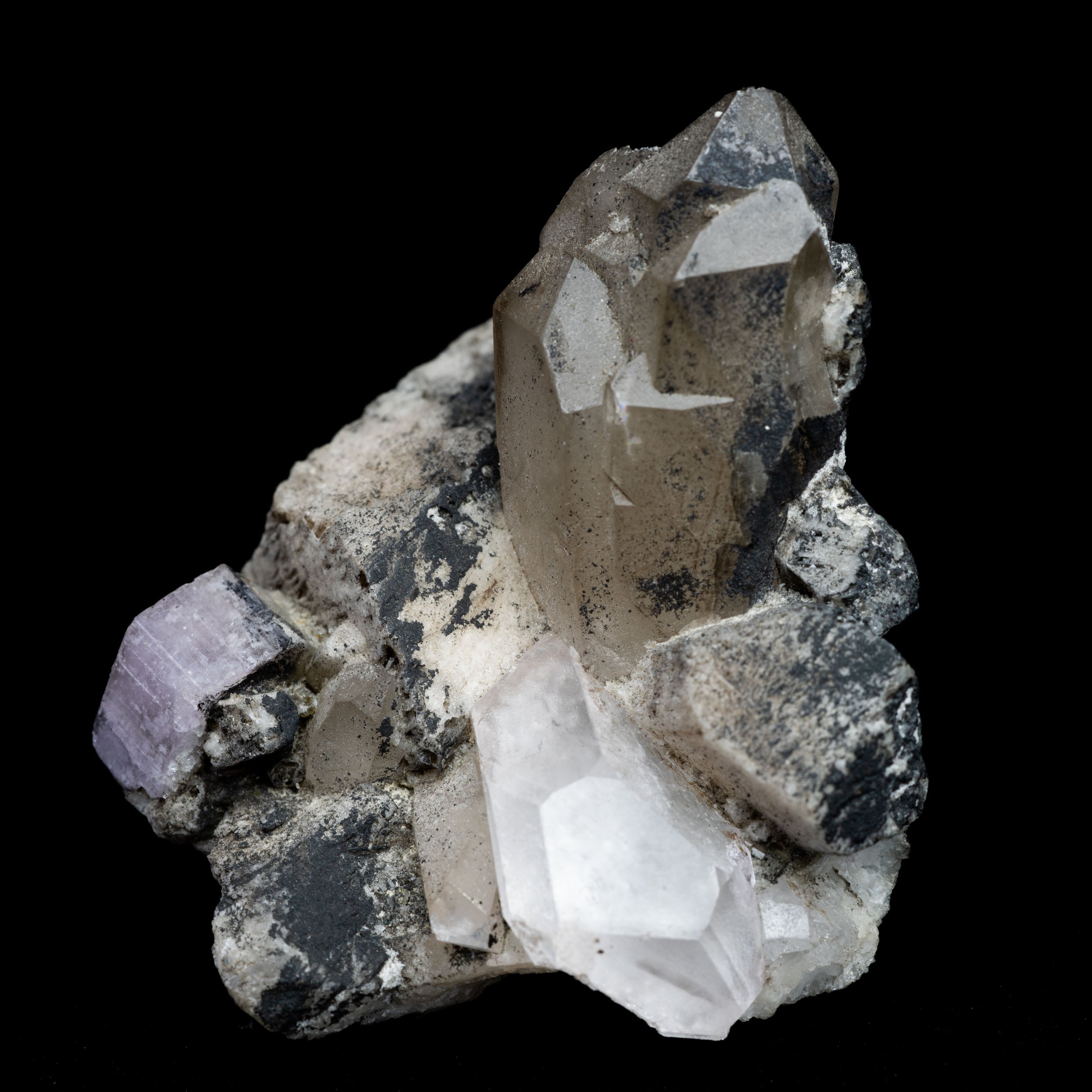 Violet Apatite, Topaz & Smoky Quartz Specimen 66.25g