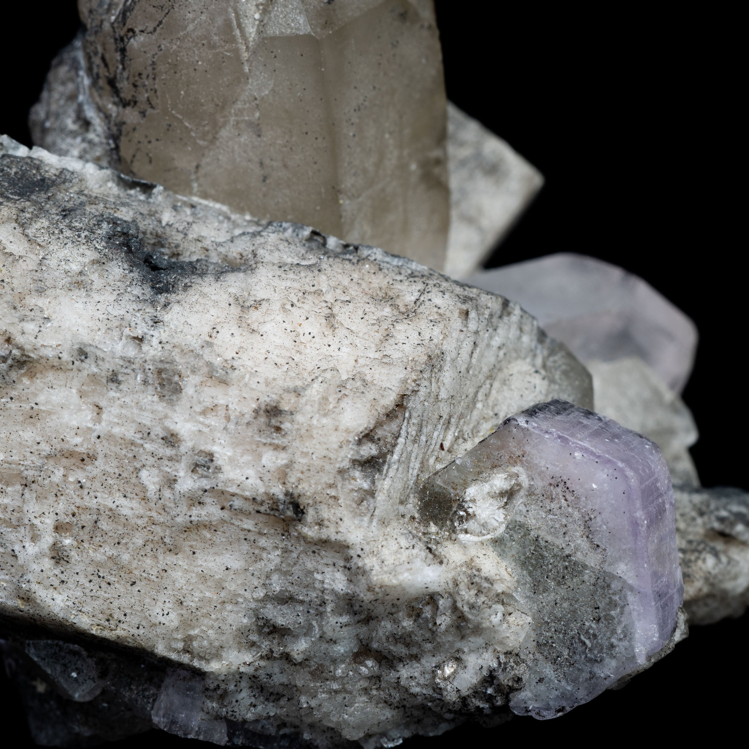 Violet Apatite, Topaz & Smoky Quartz Specimen 66.25g