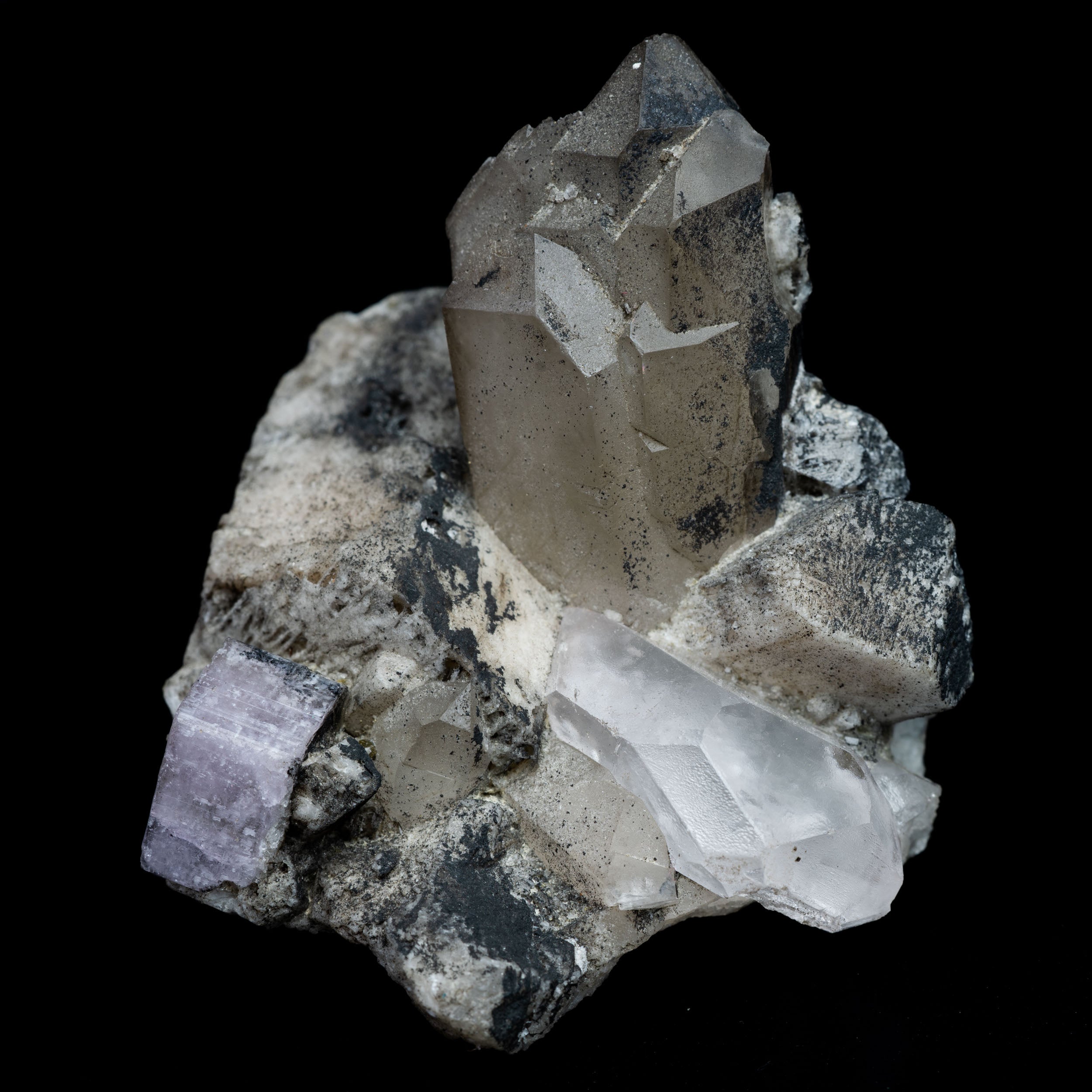 Violet Apatite, Topaz & Smoky Quartz Specimen 66.25g