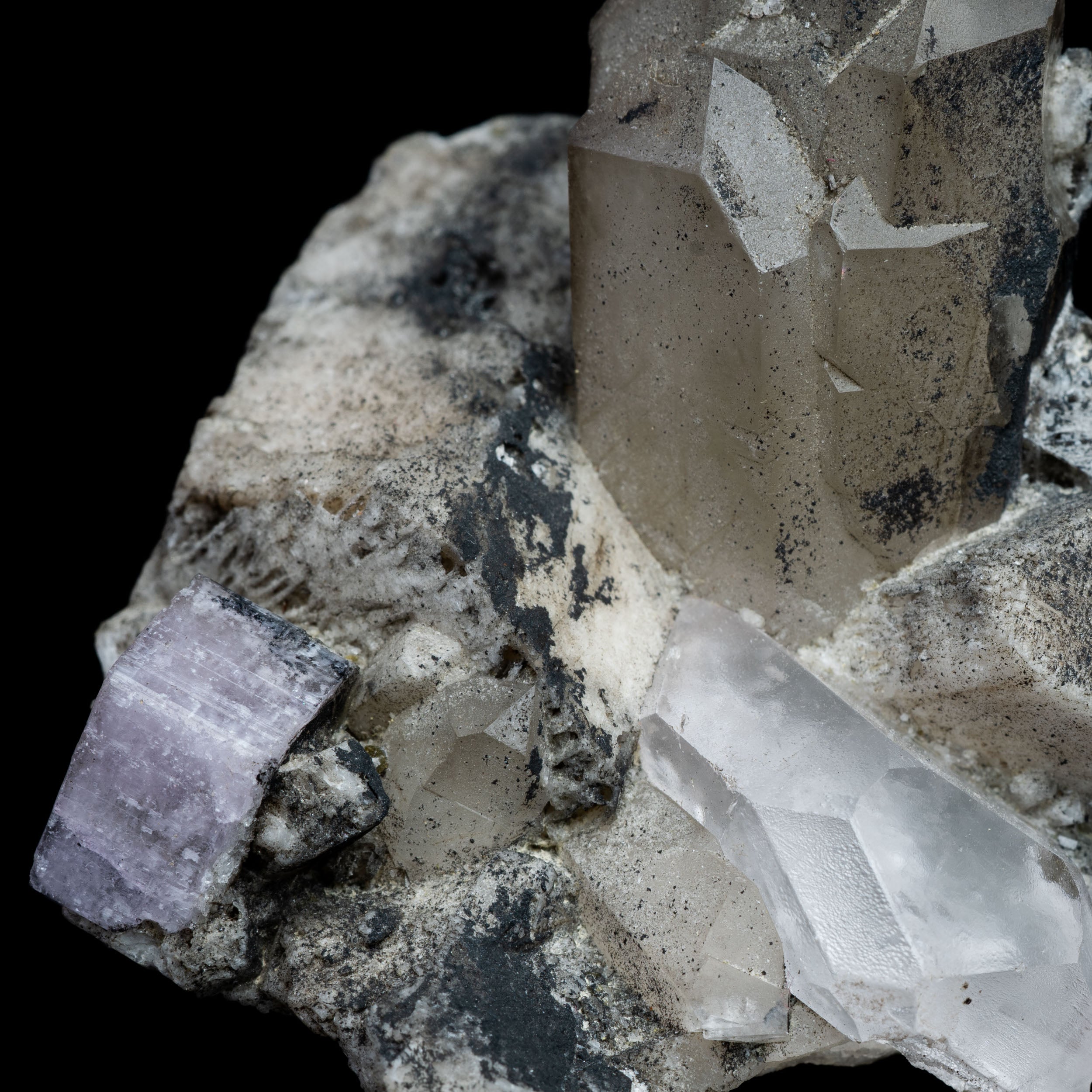 Violet Apatite, Topaz & Smoky Quartz Specimen 66.25g