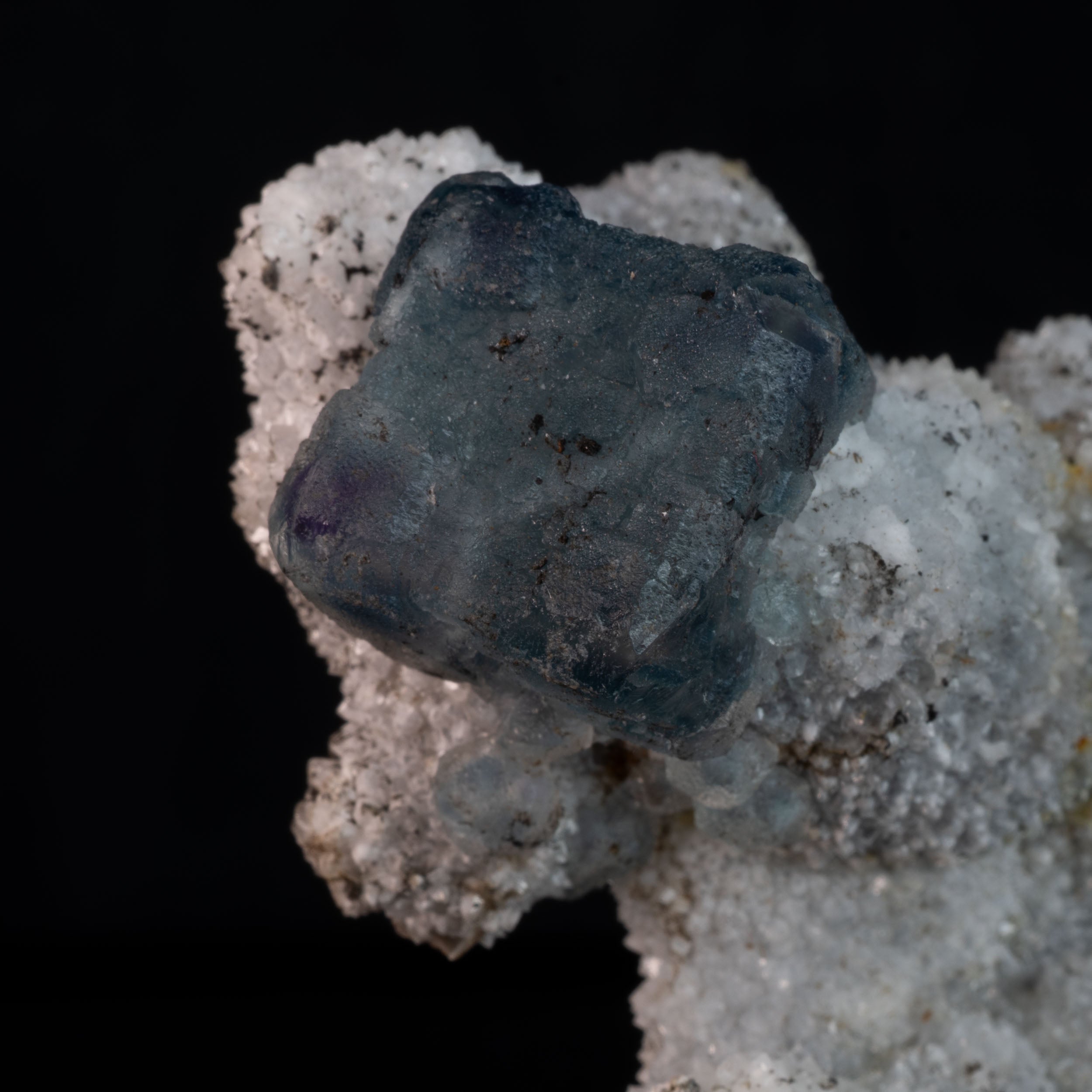 Aqua Blue Fluorite with Quartz Overgrowth 98.94G
