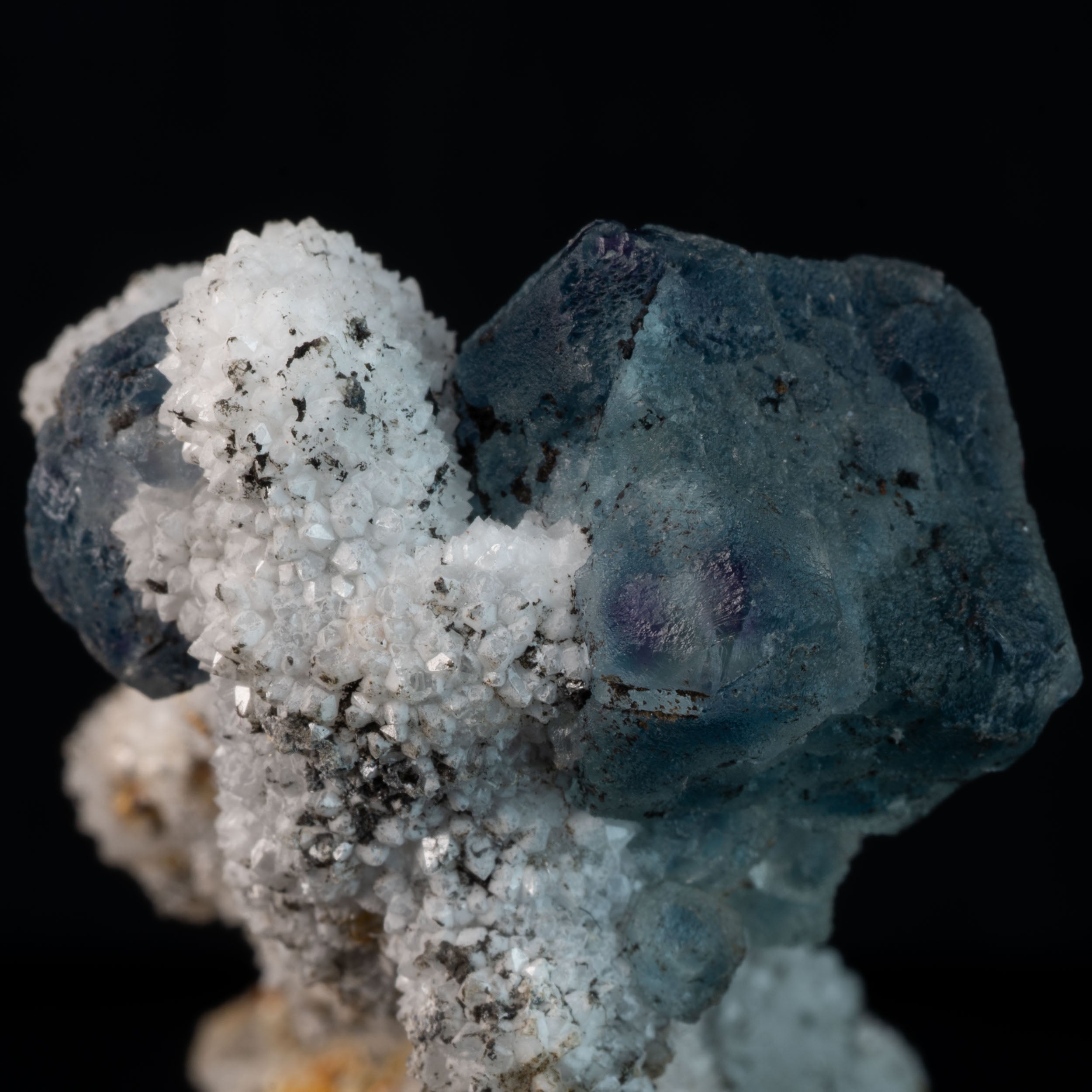 Aqua Blue Fluorite with Quartz Overgrowth 98.94G