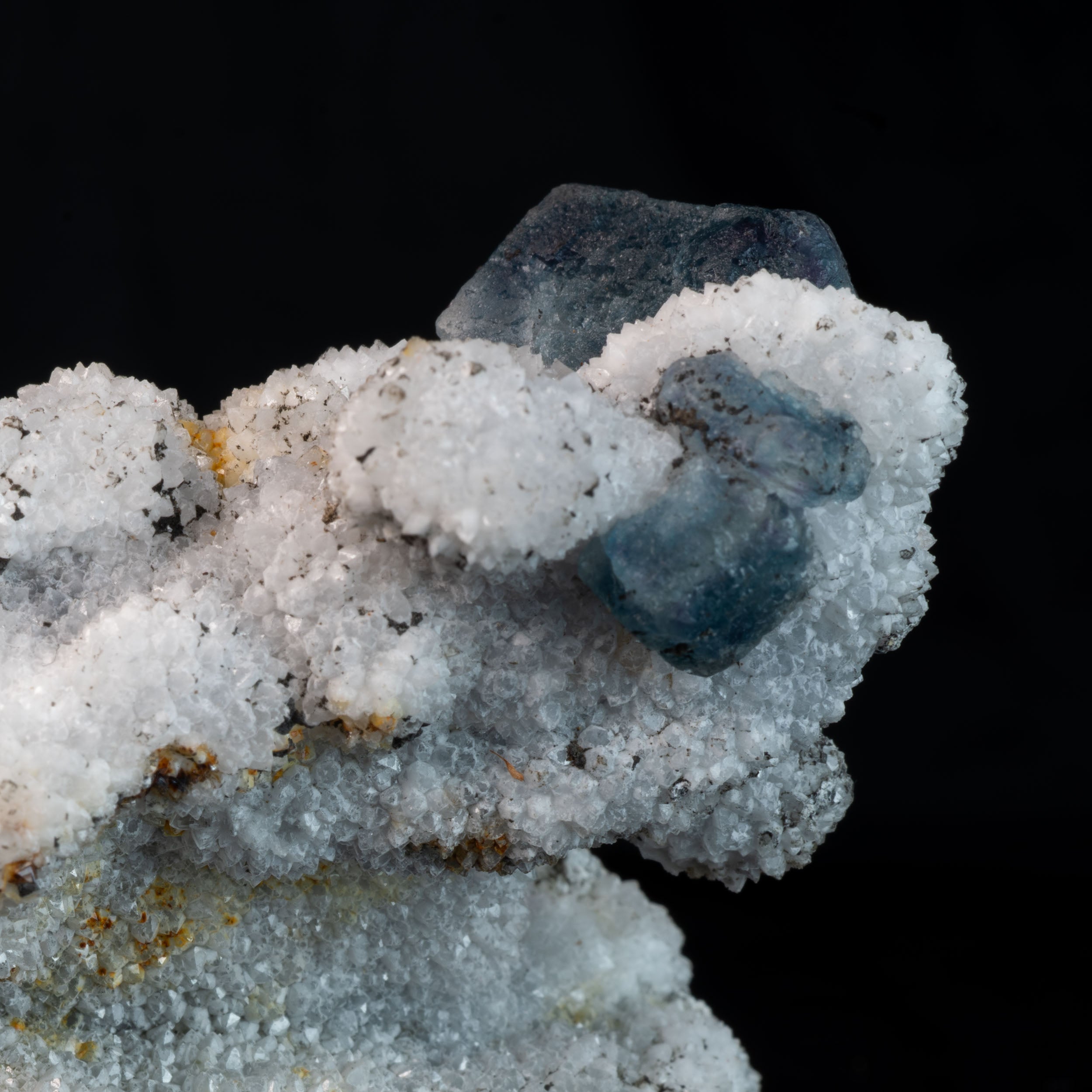 Aqua Blue Fluorite with Quartz Overgrowth 98.94G