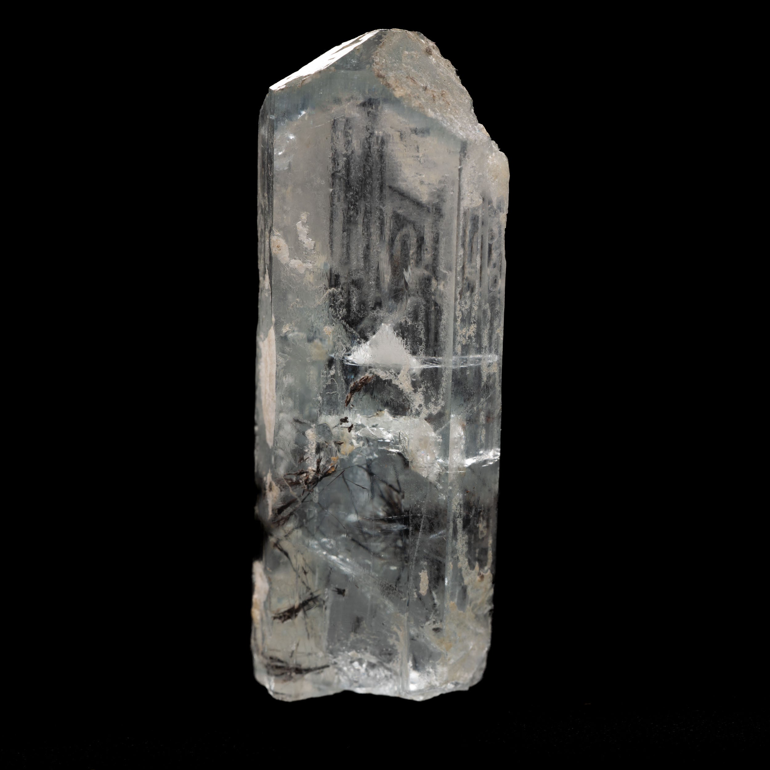 Aquamarine Crystal with Schorl Tourmaline Inclusions 96.4CT