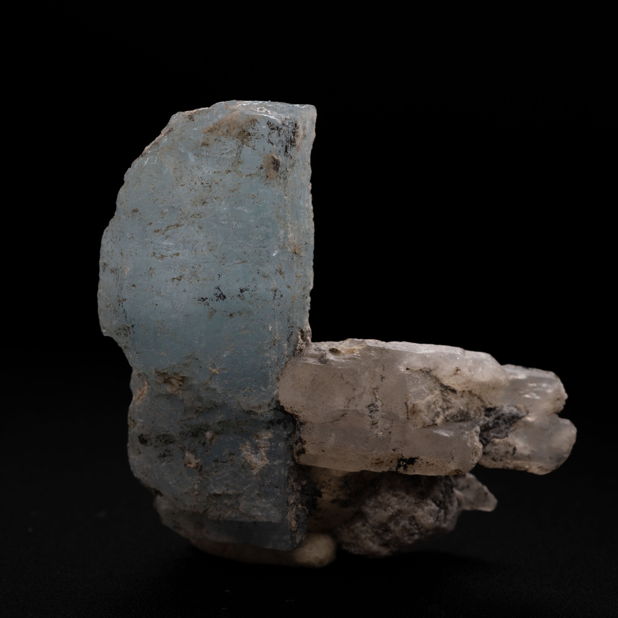 Aquamarine with Quartz/Fluorite Cluster - 34g, Pakistan