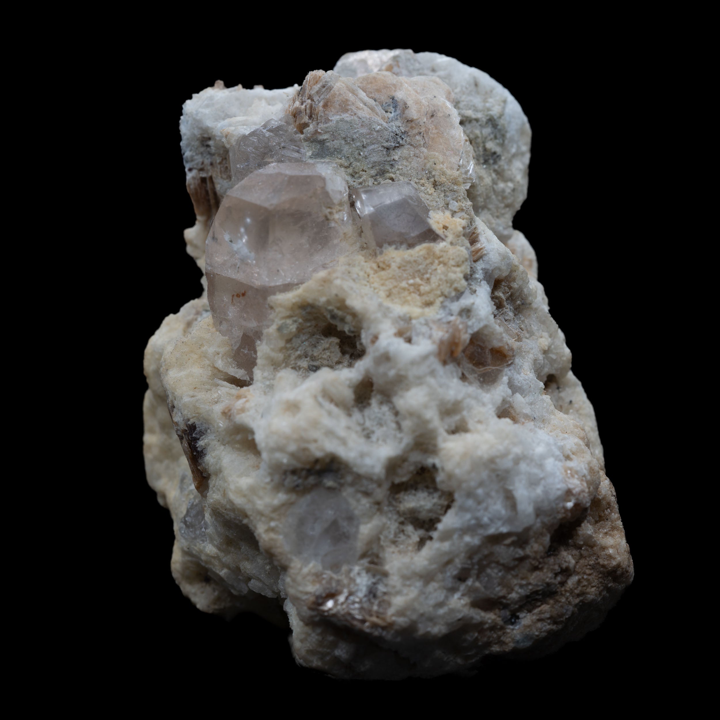 Champagne Topaz Crystals on Cleavelandite & Muscovite Matrix