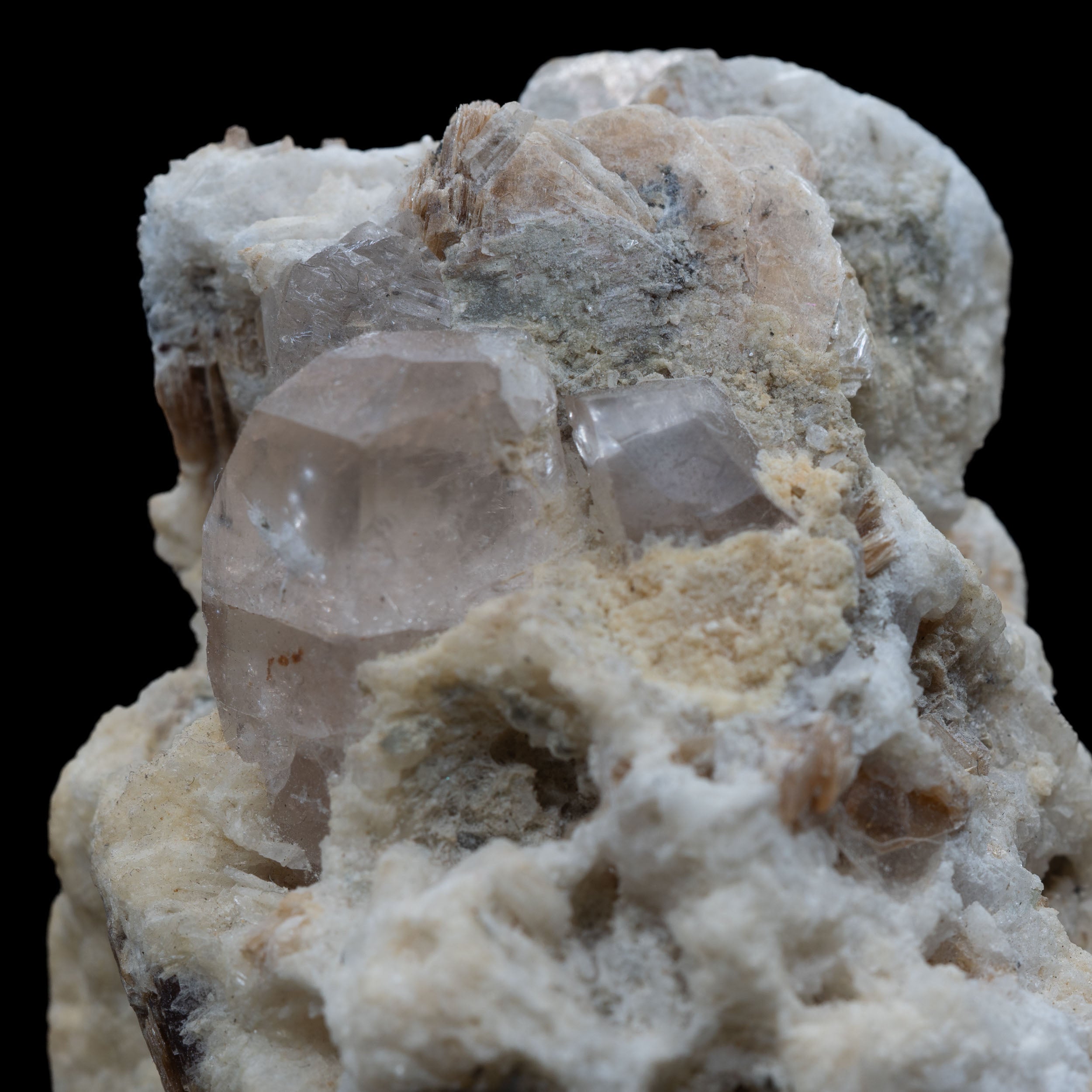 Champagne Topaz Crystals on Cleavelandite & Muscovite Matrix