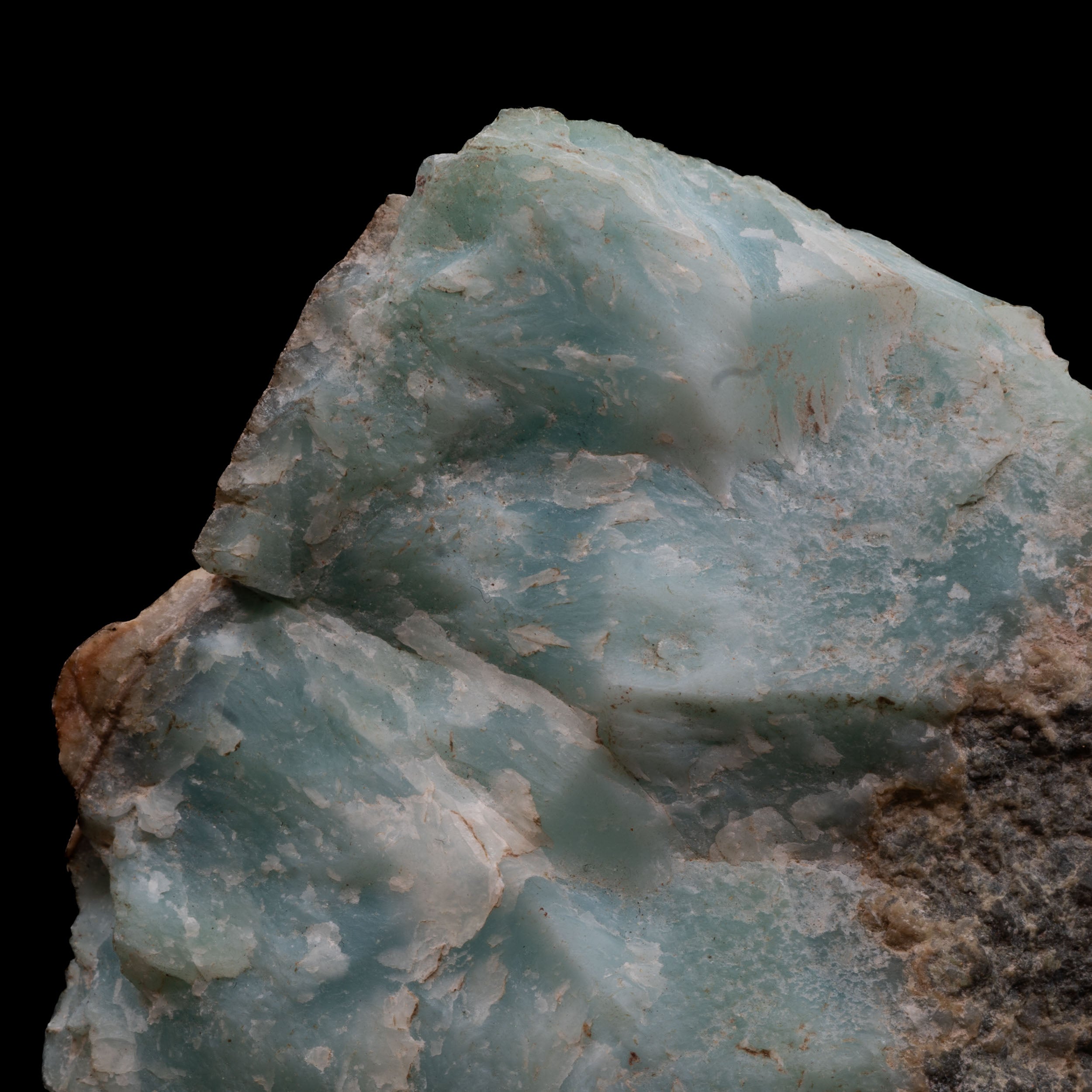 Raw Larimar Specimen 83.69g with Earthy Matrix Inclusions