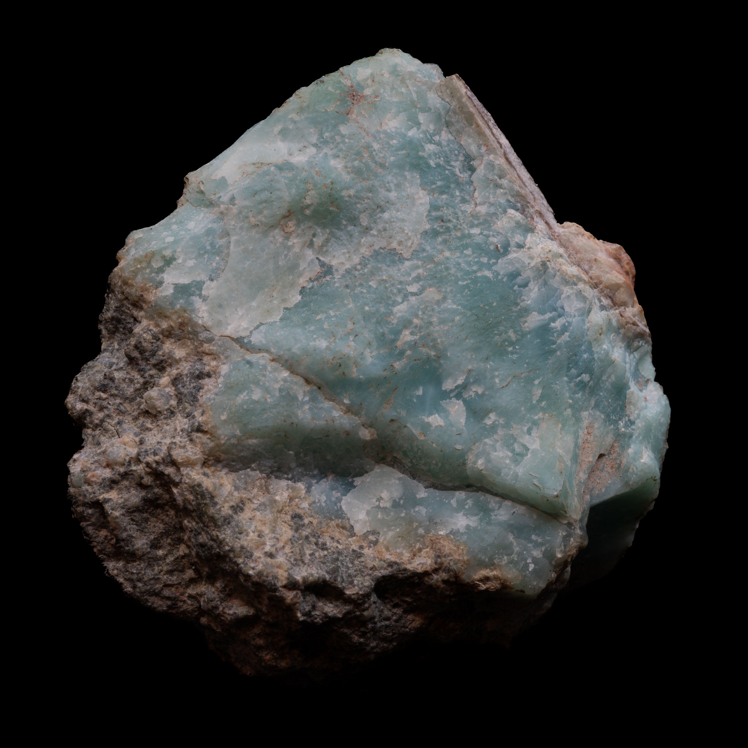 Raw Larimar Specimen 83.69g with Earthy Matrix Inclusions