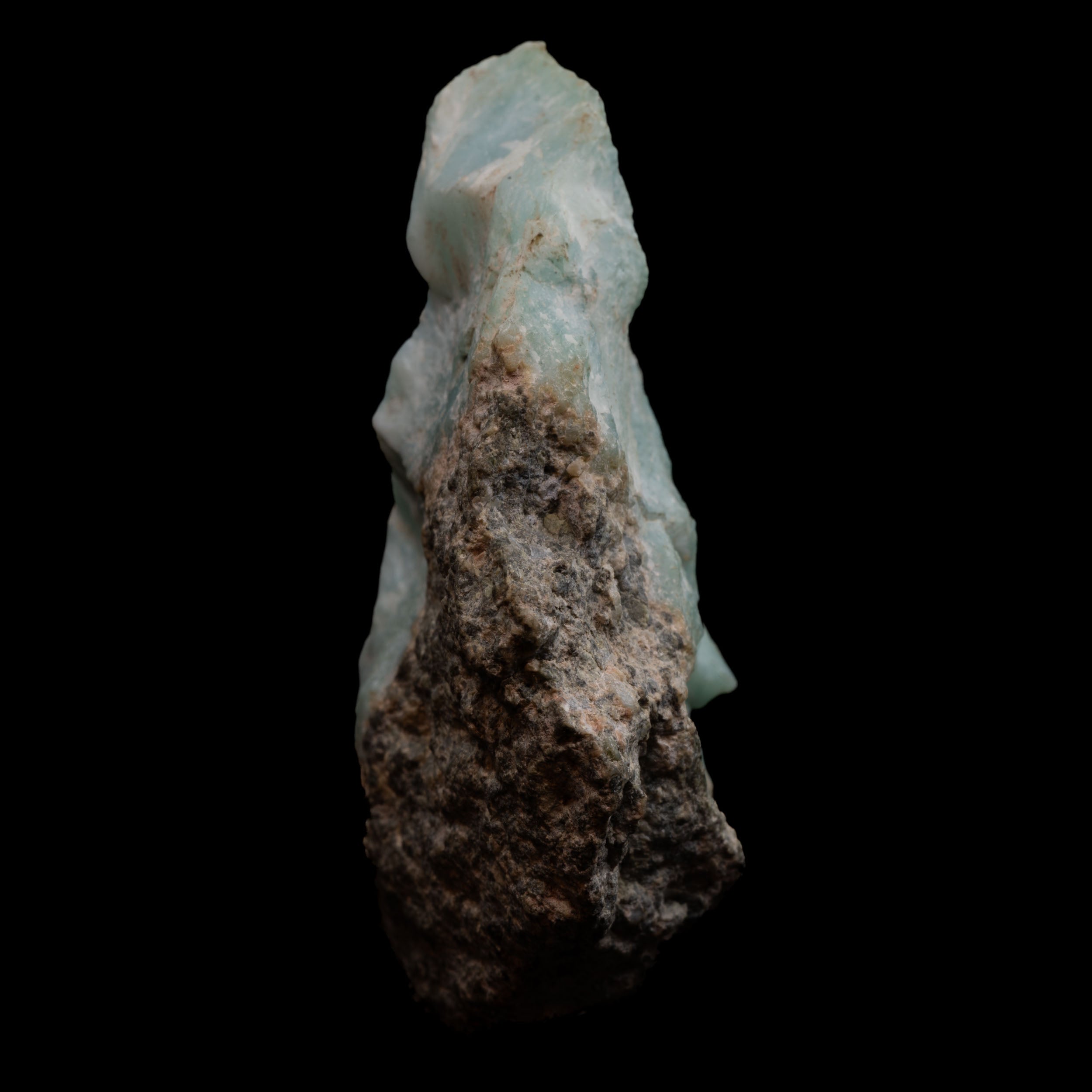 Raw Larimar Specimen 83.69g with Earthy Matrix Inclusions