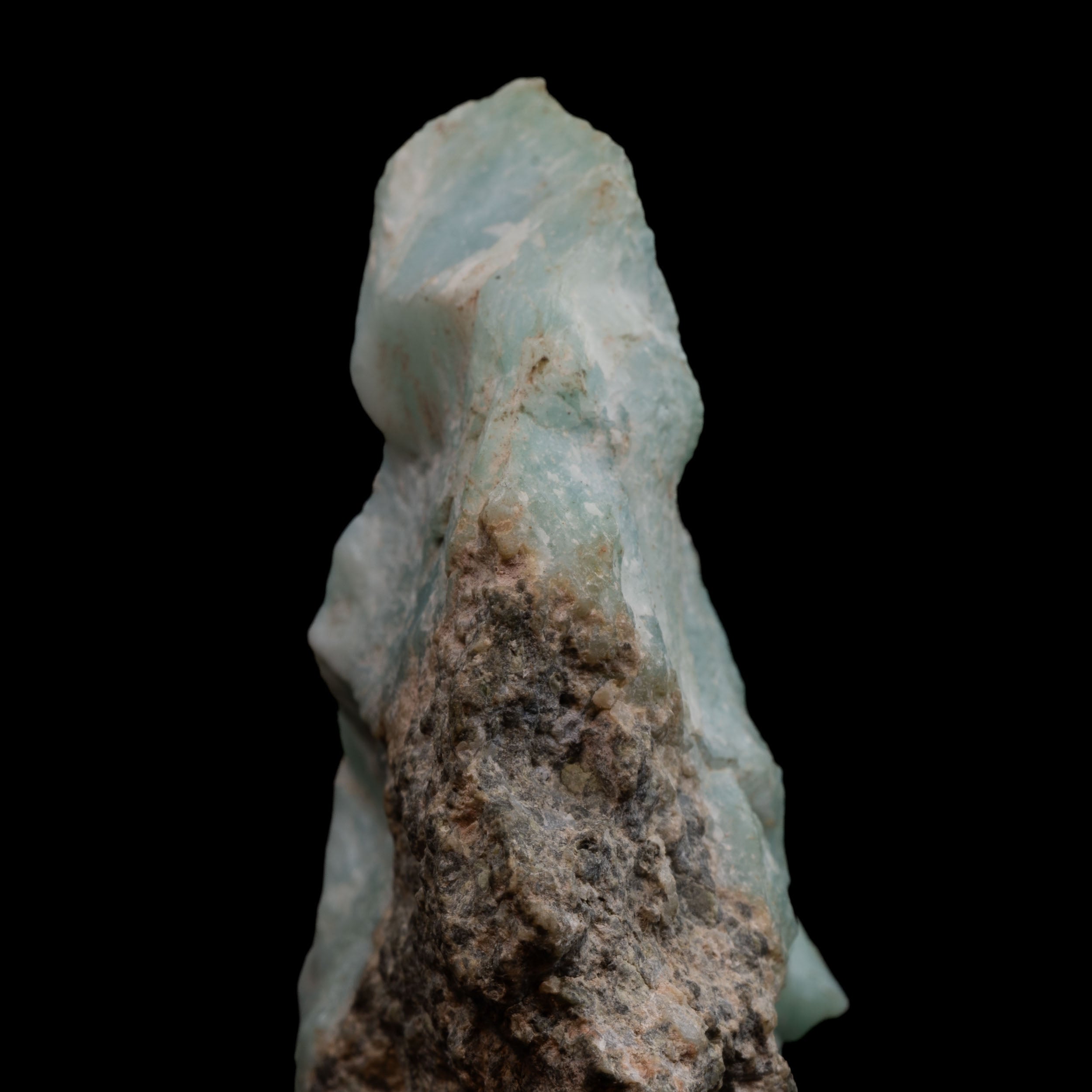 Raw Larimar Specimen 83.69g with Earthy Matrix Inclusions