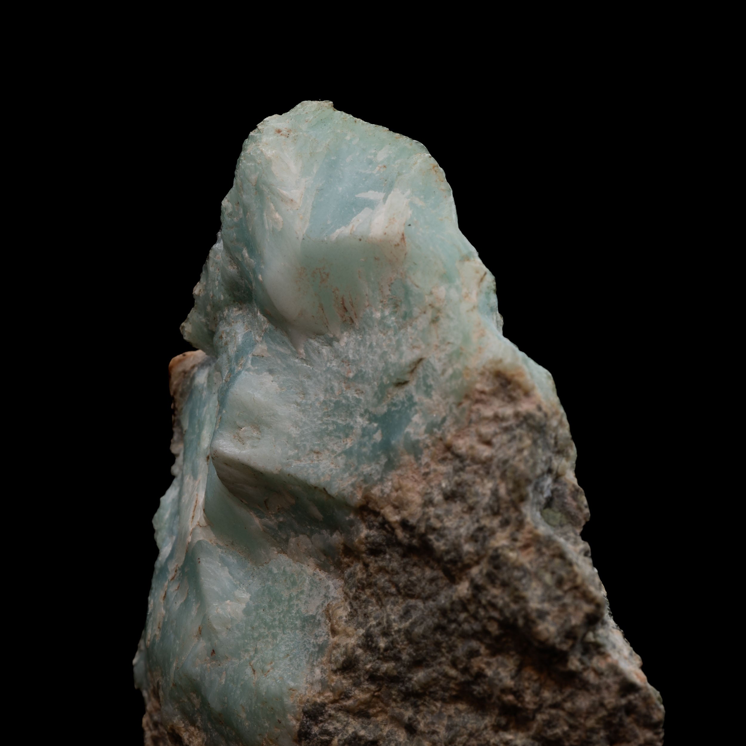 Raw Larimar Specimen 83.69g with Earthy Matrix Inclusions