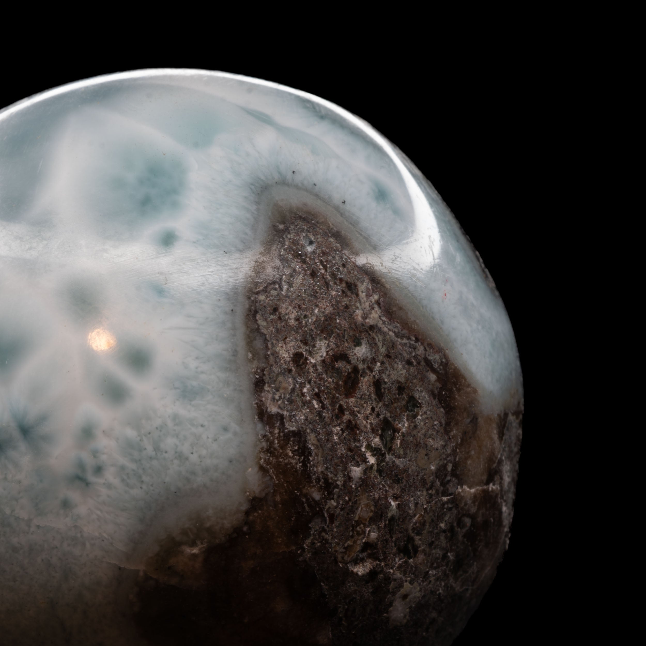 Polished Larimar Sphere - 131.87g, 44.1mm