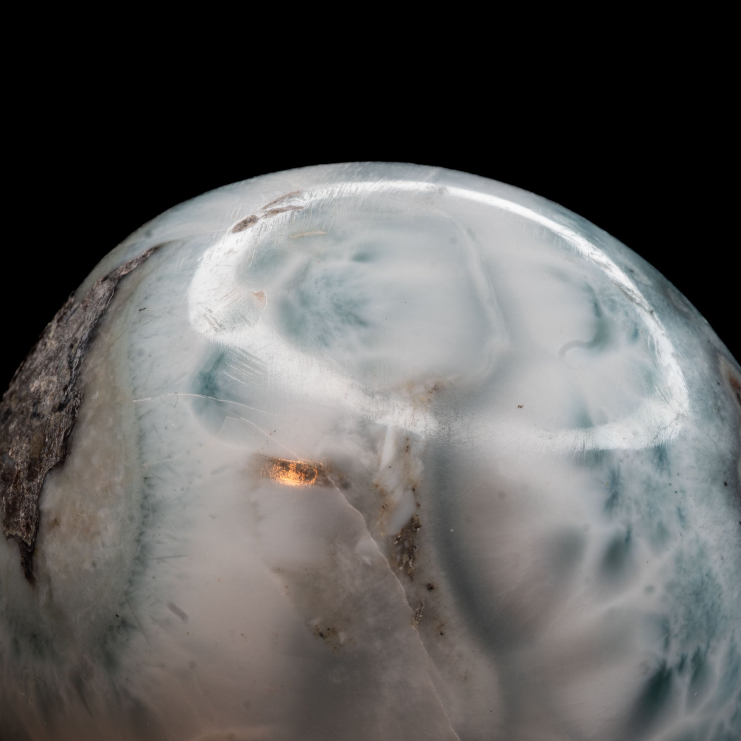 Polished Larimar Sphere - 131.87g, 44.1mm