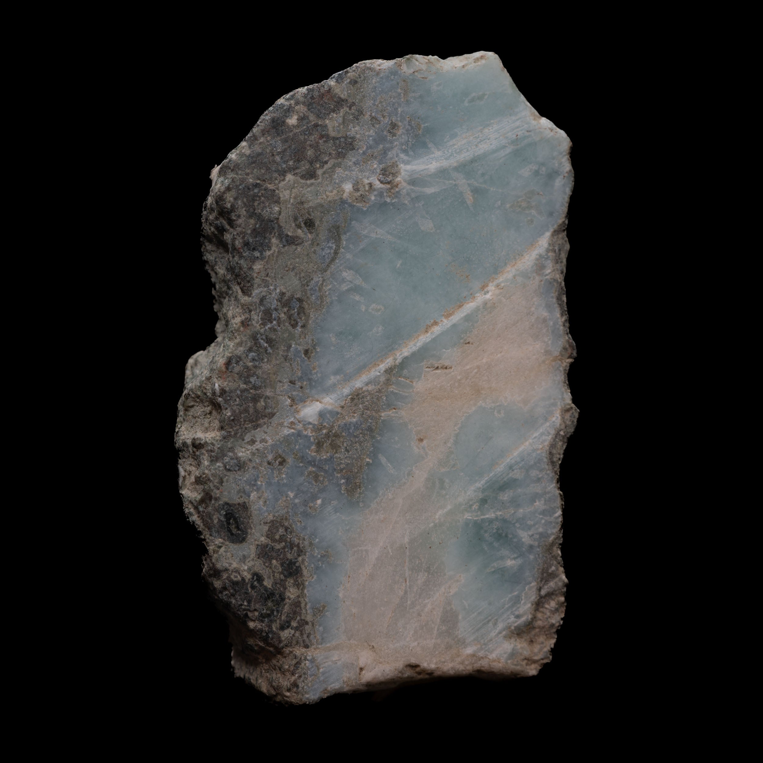 Unpolished Raw Larimar Slab 38.28G