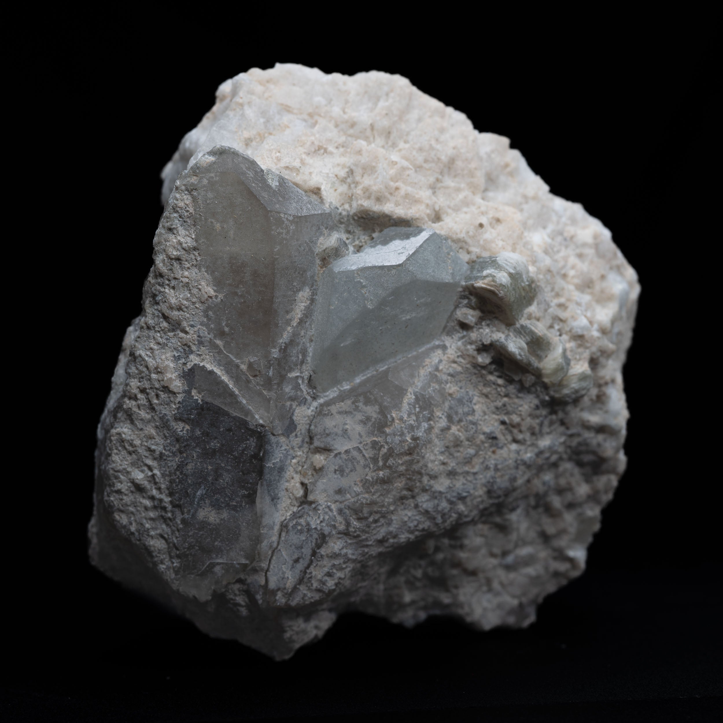 Pale-Blue Topaz & Smoky Quartz on Albite – Large Shigar Valley Cluster
