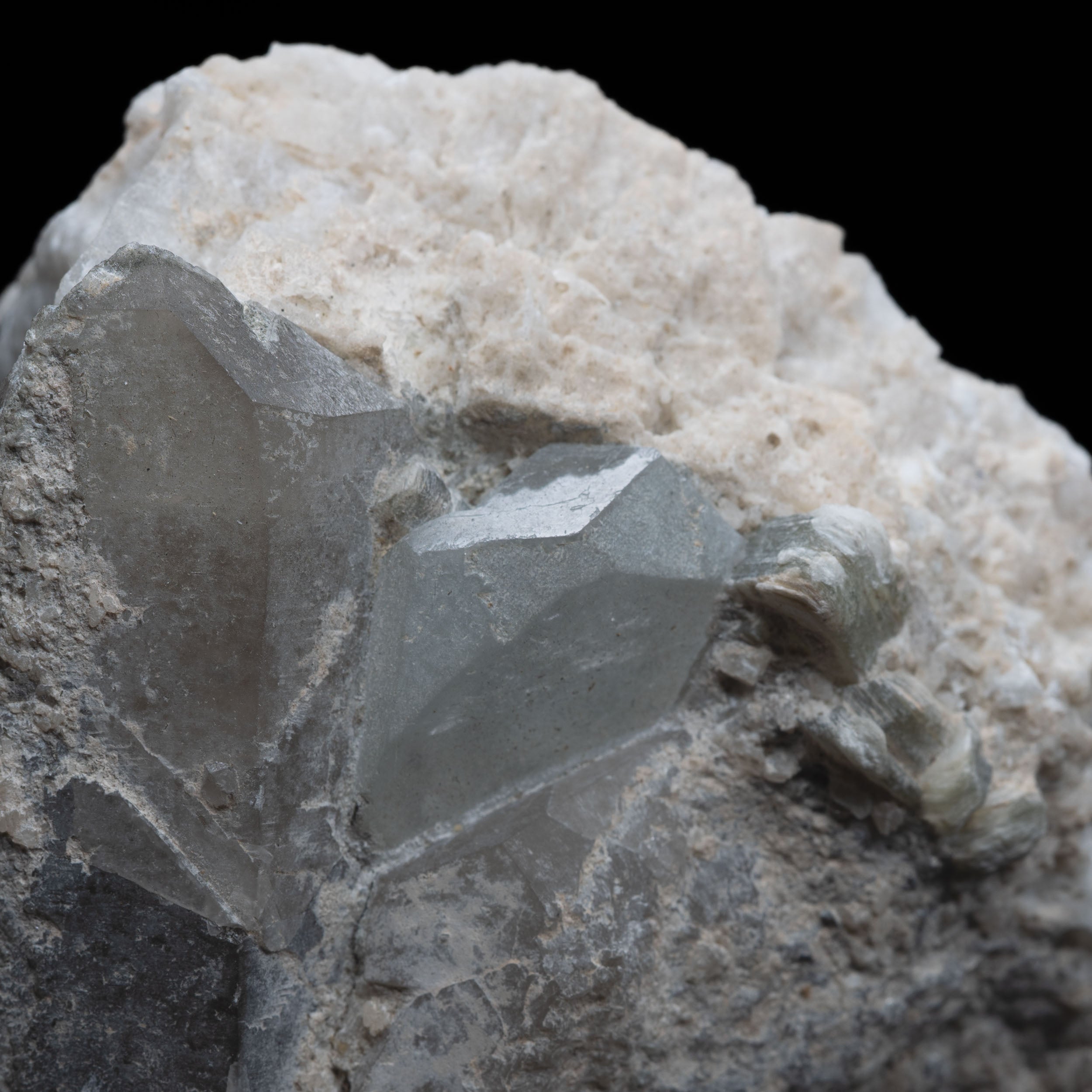 Pale-Blue Topaz & Smoky Quartz on Albite – Large Shigar Valley Cluster