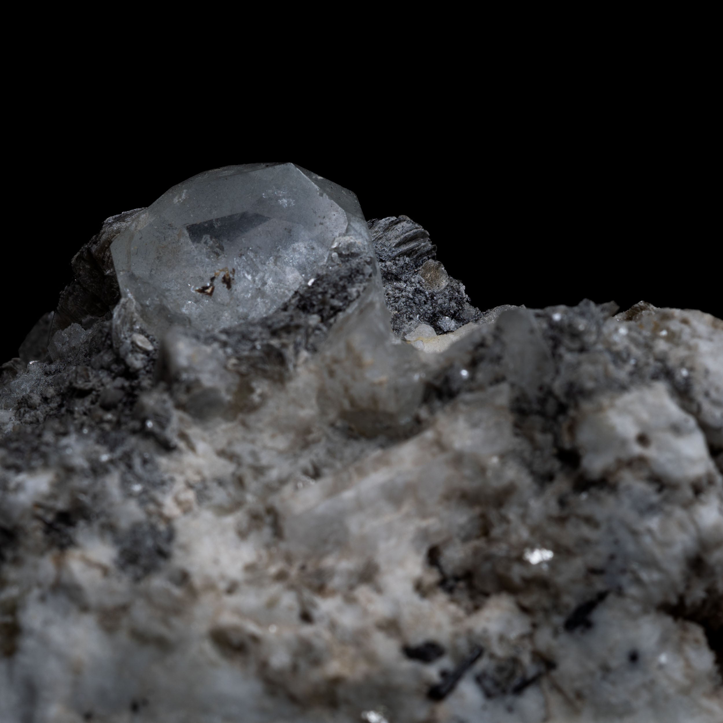 Pale-Blue Topaz on Quartz–Albite & Schorl Matrix – 330 g, Shigar Valley