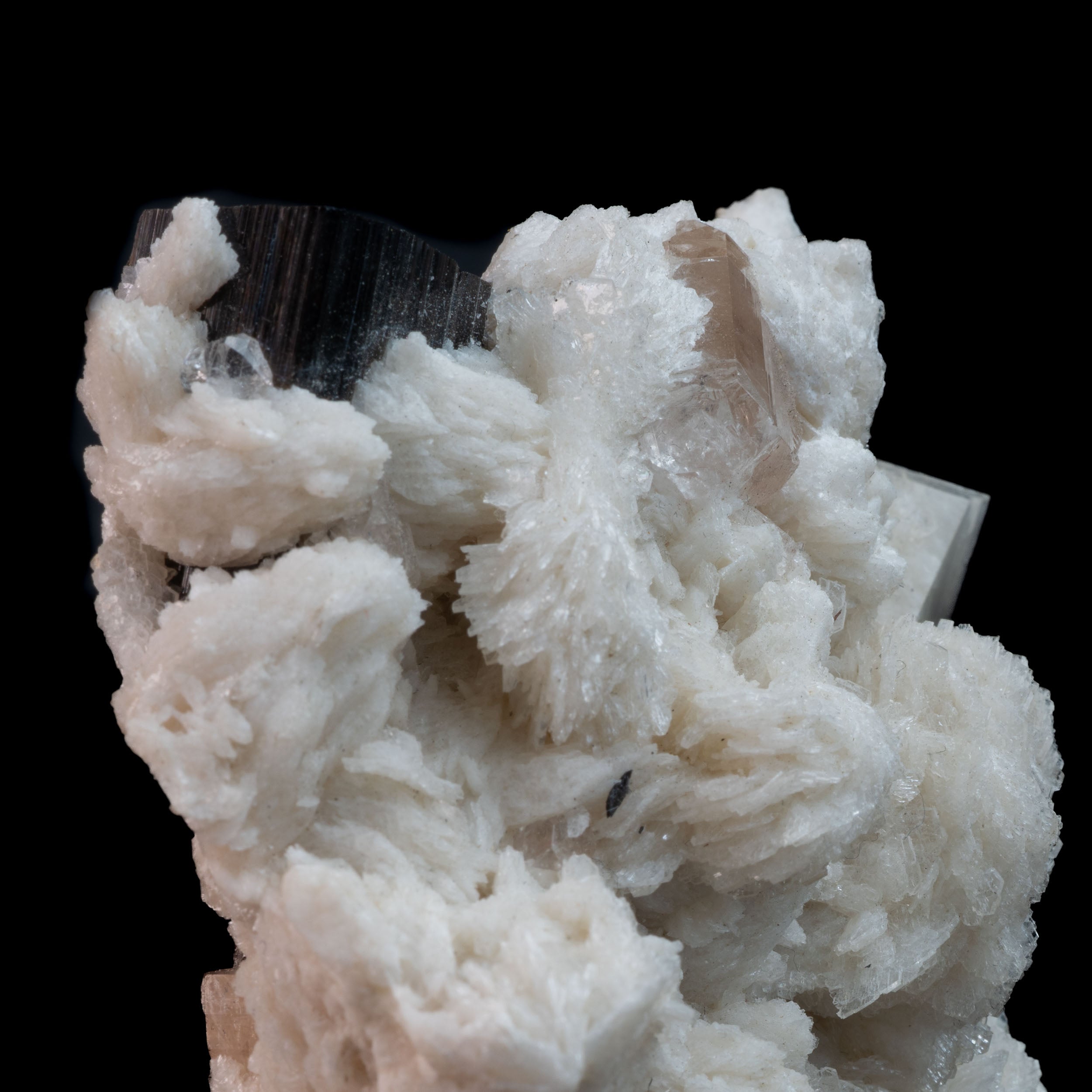 Sherry Topaz on Albite and Schorl Tourmaline - 164.16G