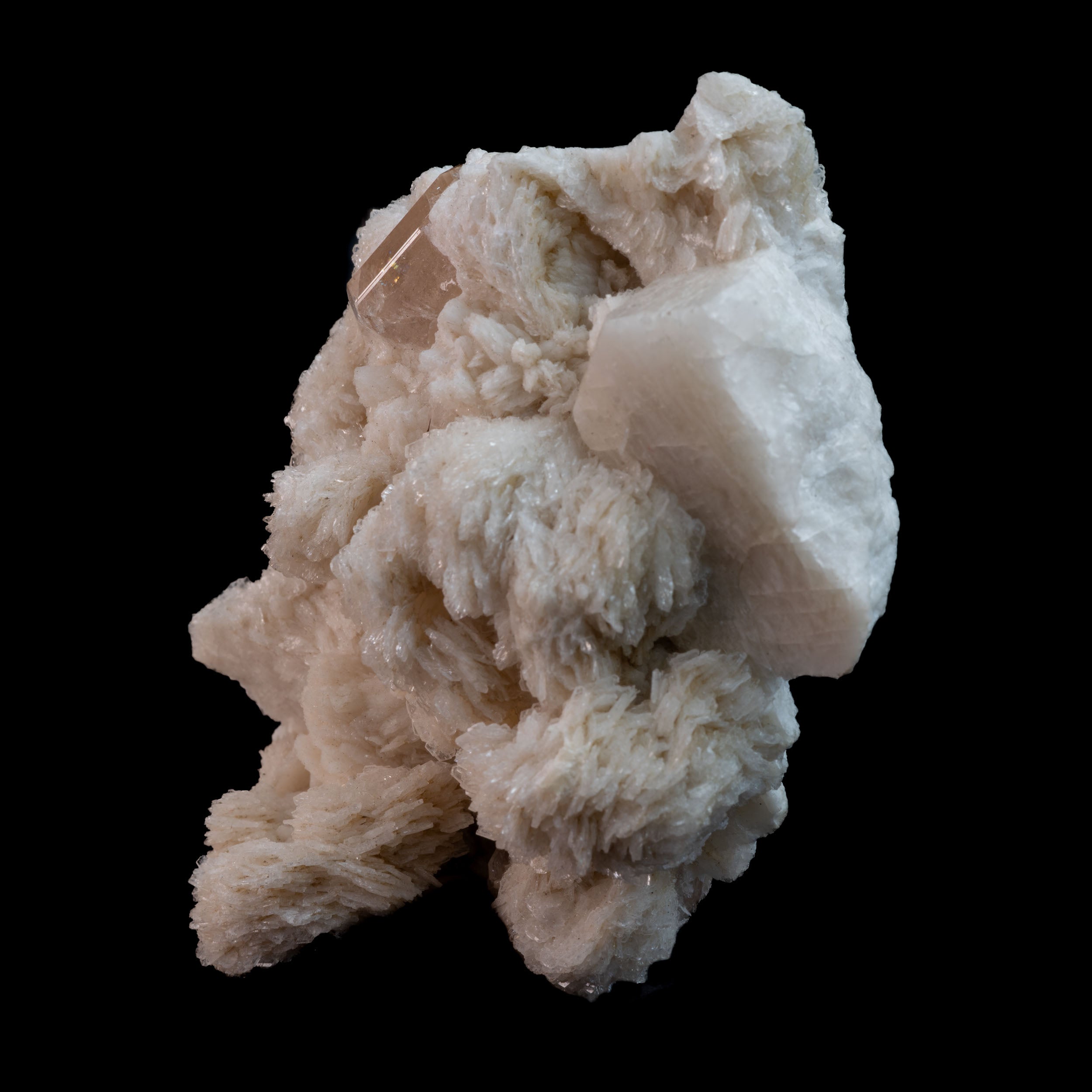 Sherry Topaz on Albite and Schorl Tourmaline - 164.16G