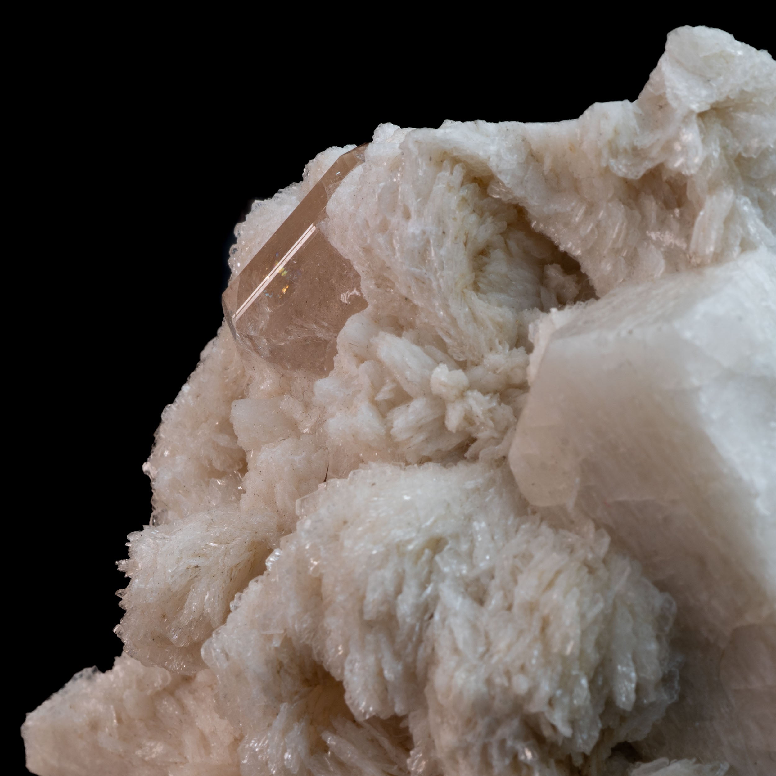 Sherry Topaz on Albite and Schorl Tourmaline - 164.16G