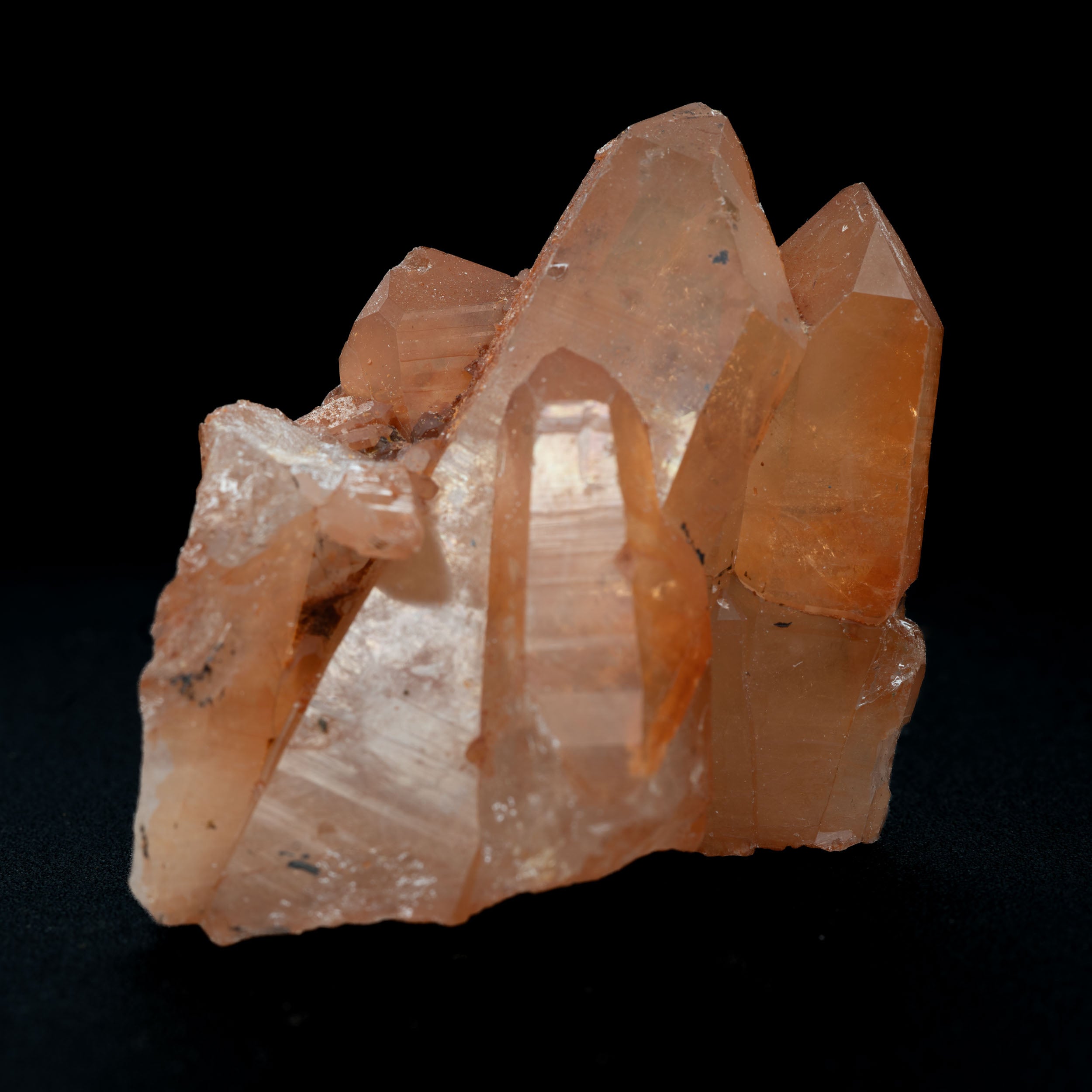 Tangerine Quartz Cluster – 54.7g Vibrant Brazilian Crystal