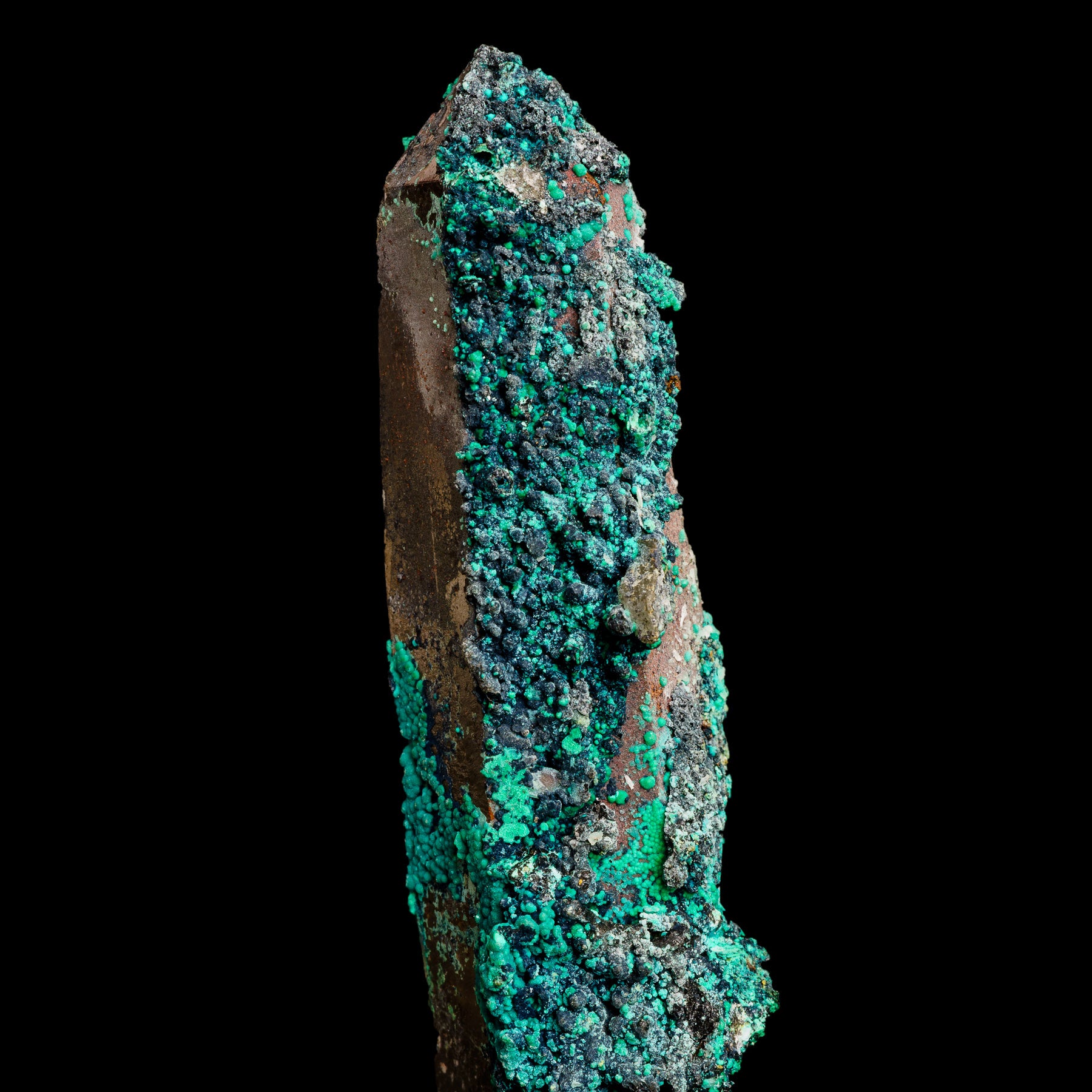 Tentadora - Crisocola Malaquita & Limonita sobre Cuarzo Ahumado 81g