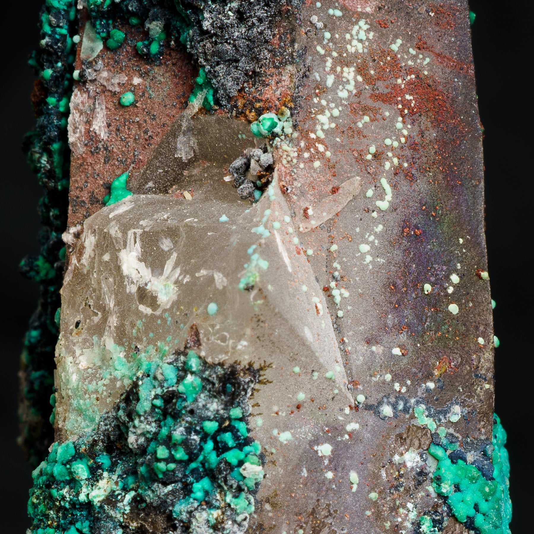 Tentadora - Crisocola Malaquita & Limonita sobre Cuarzo Ahumado 81g