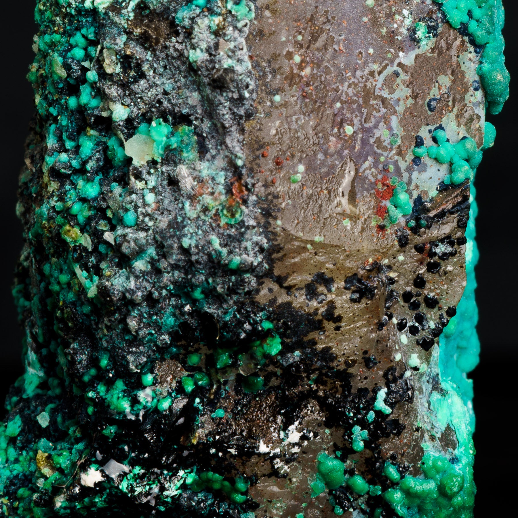 Tentadora - Crisocola Malaquita & Limonita sobre Cuarzo Ahumado 81g