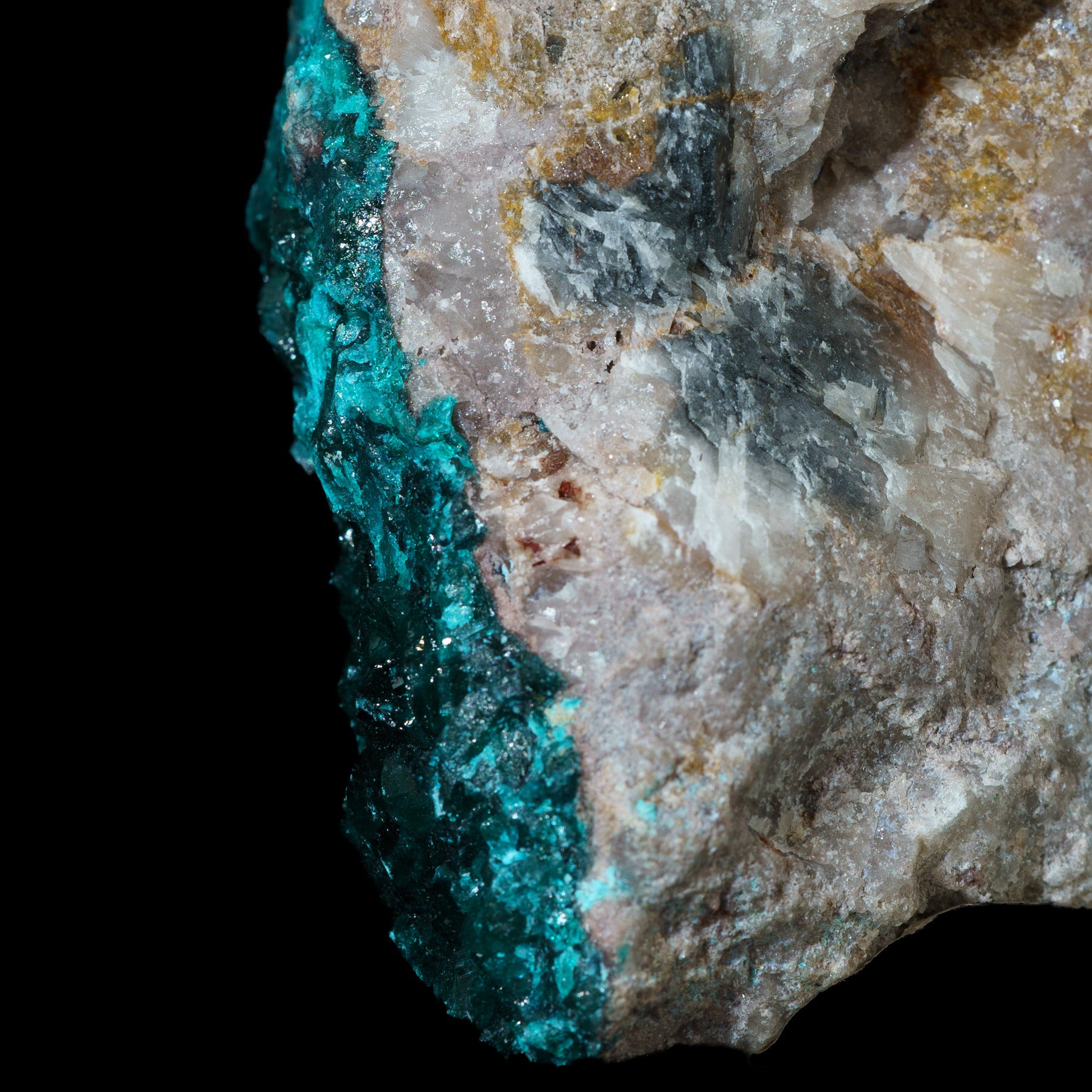 Dioptase on Dolomite Matrix - Mineral Specimen
