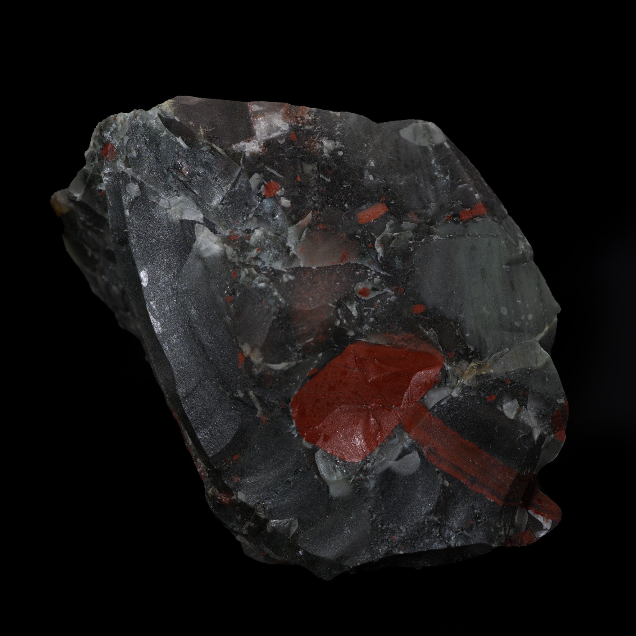 African Bloodstone with Pyrite