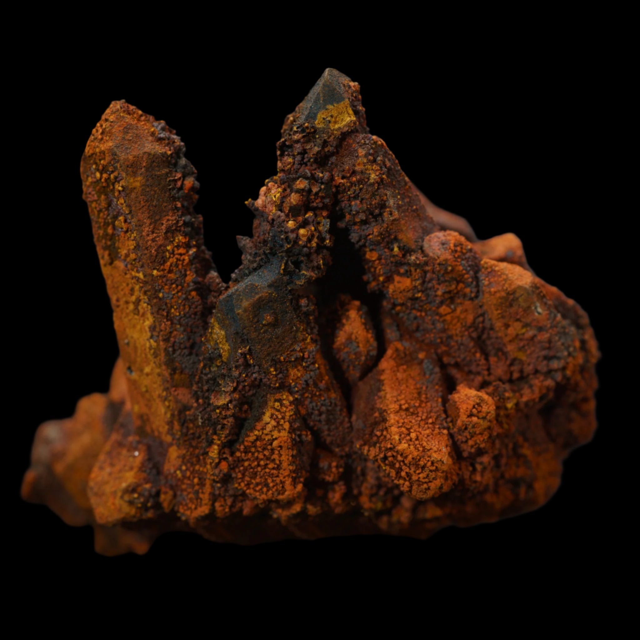 Smoky Quartz with Black Hematite & Orange Iron Oxide 110g