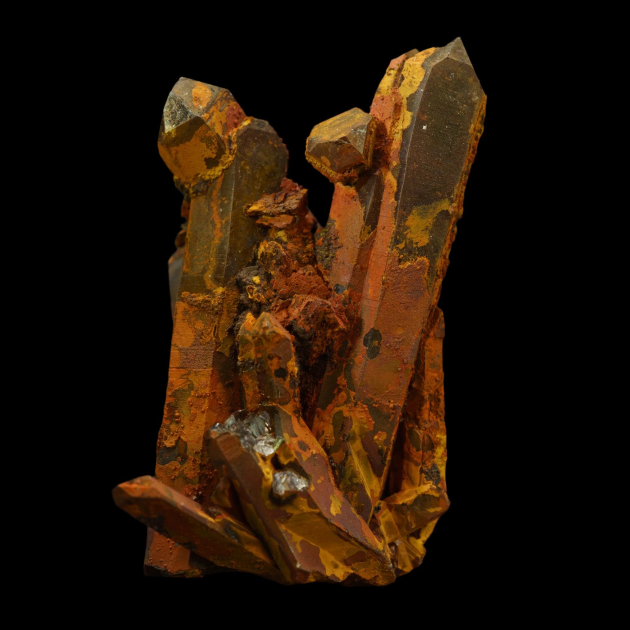 Smoky Quartz with Limonite, Hematite & Orange Iron Oxide 48g