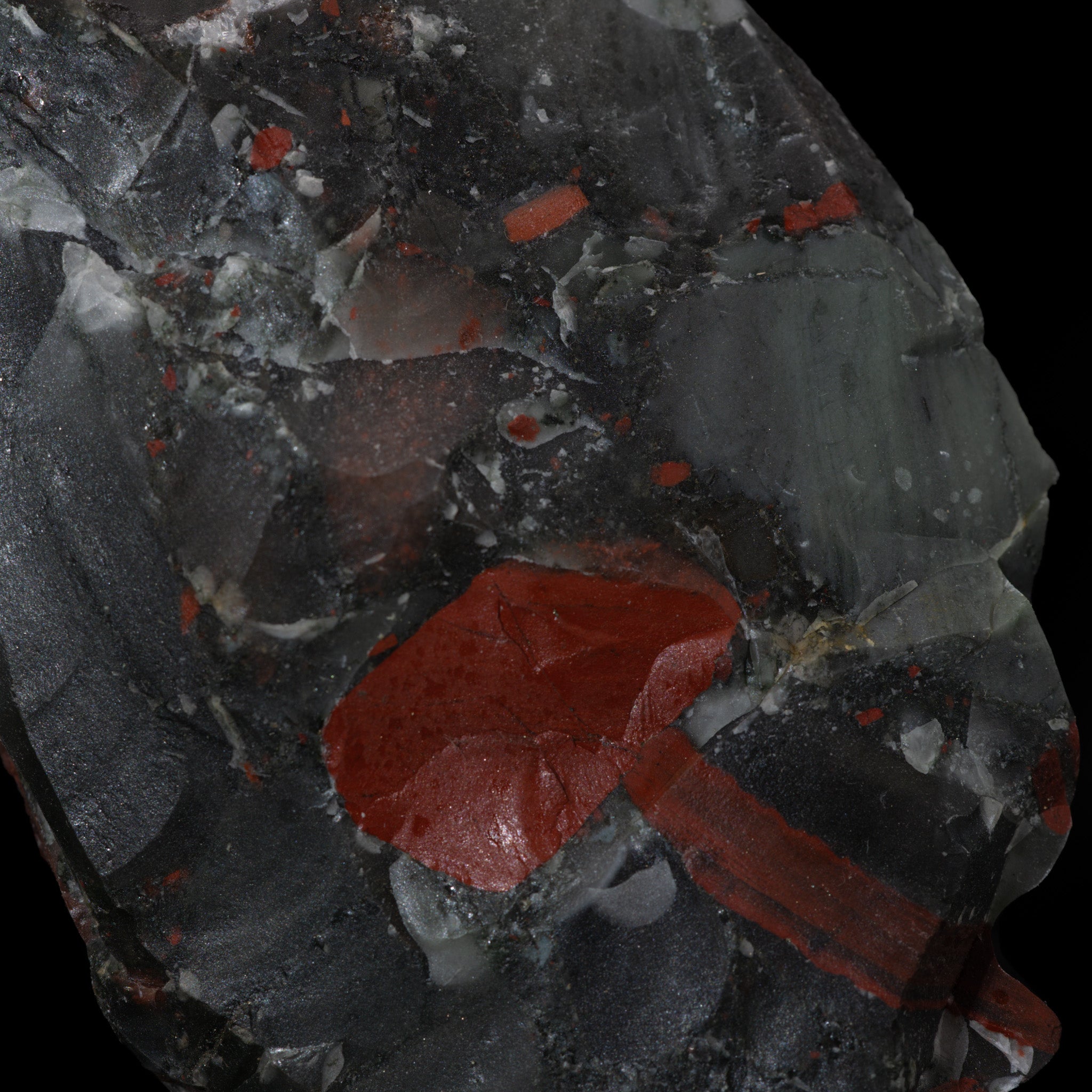 African Bloodstone with Pyrite
