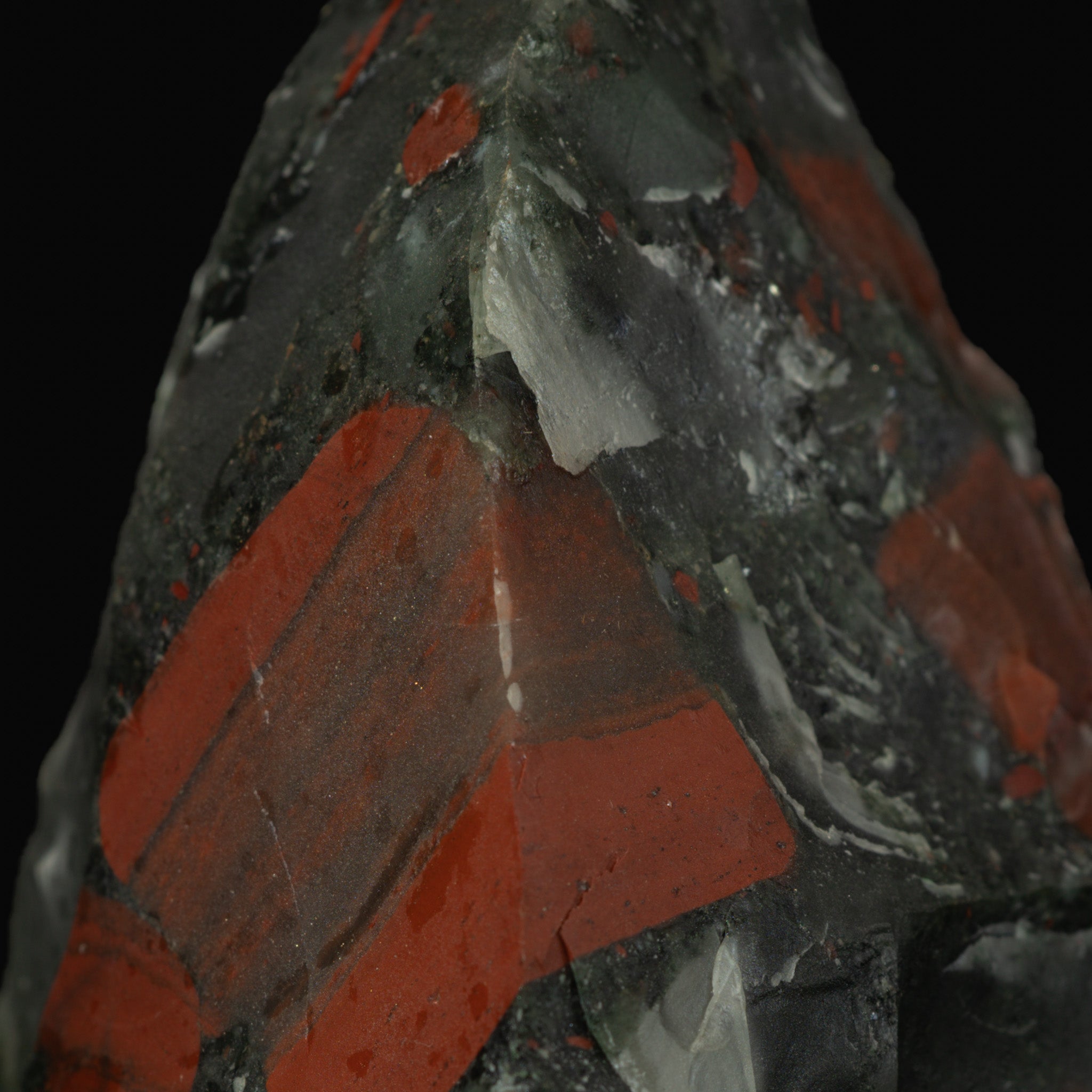 African Bloodstone with Pyrite