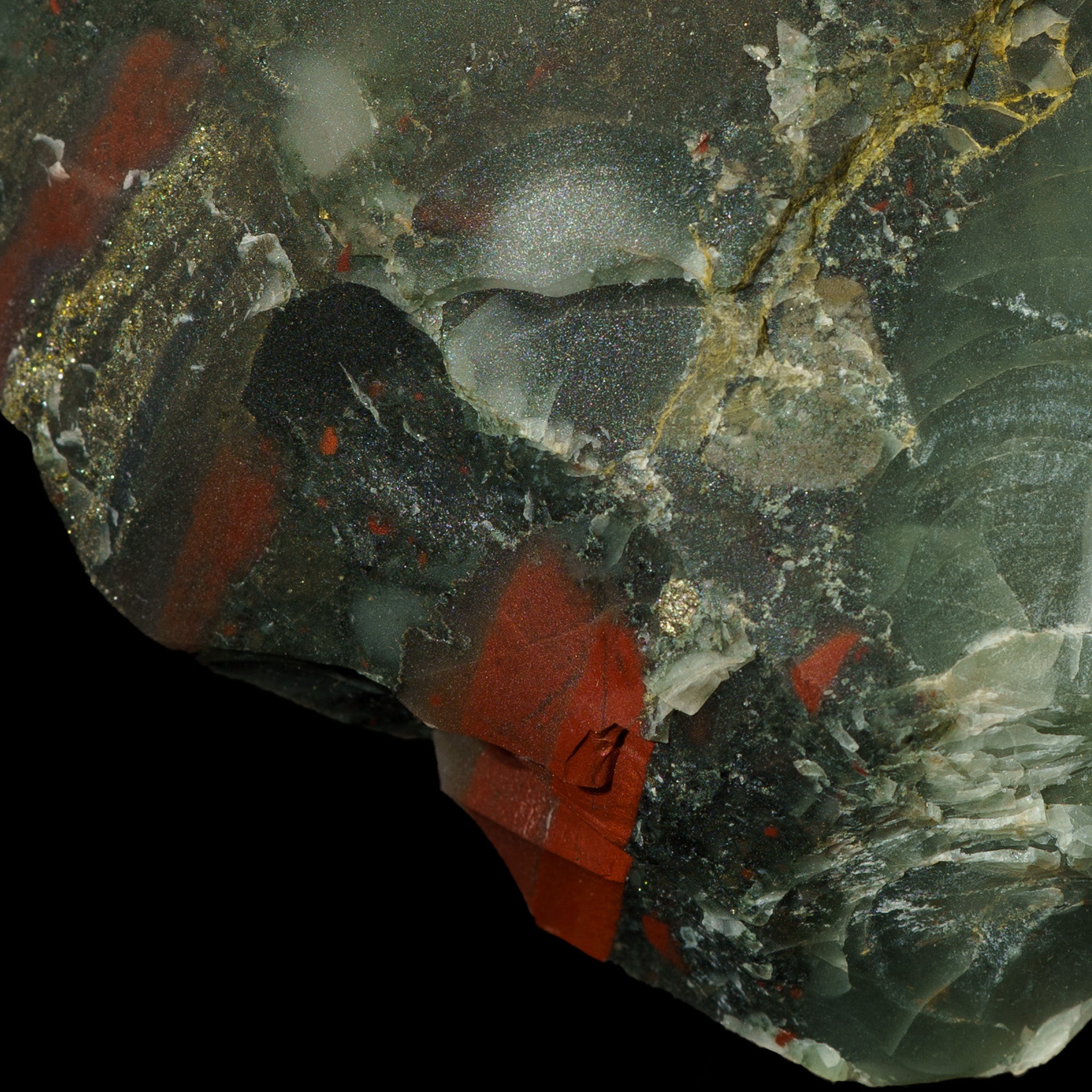 African Bloodstone with Pyrite