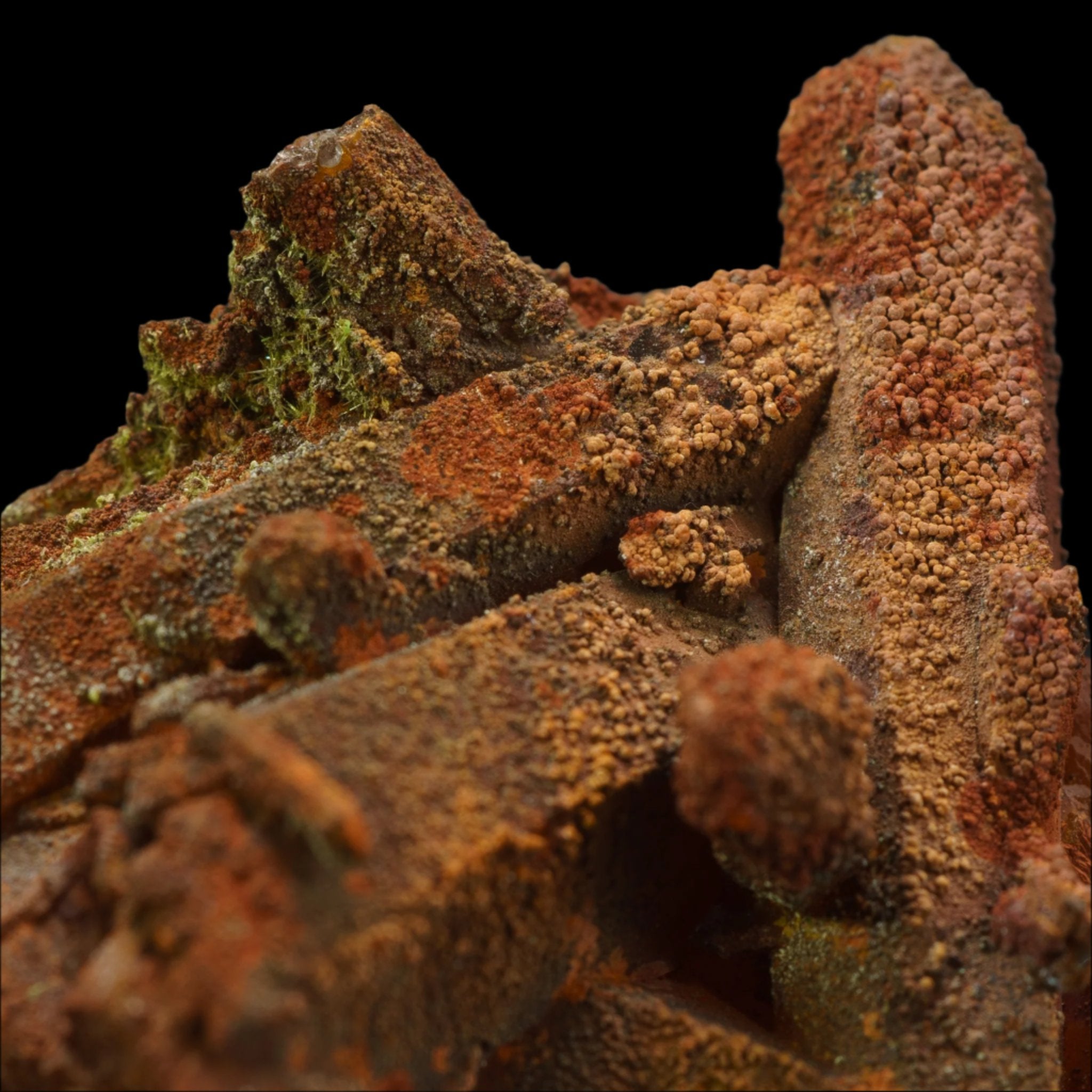 Smoky Quartz with Black Hematite, Malachite & Orange Iron Oxide 35.7g