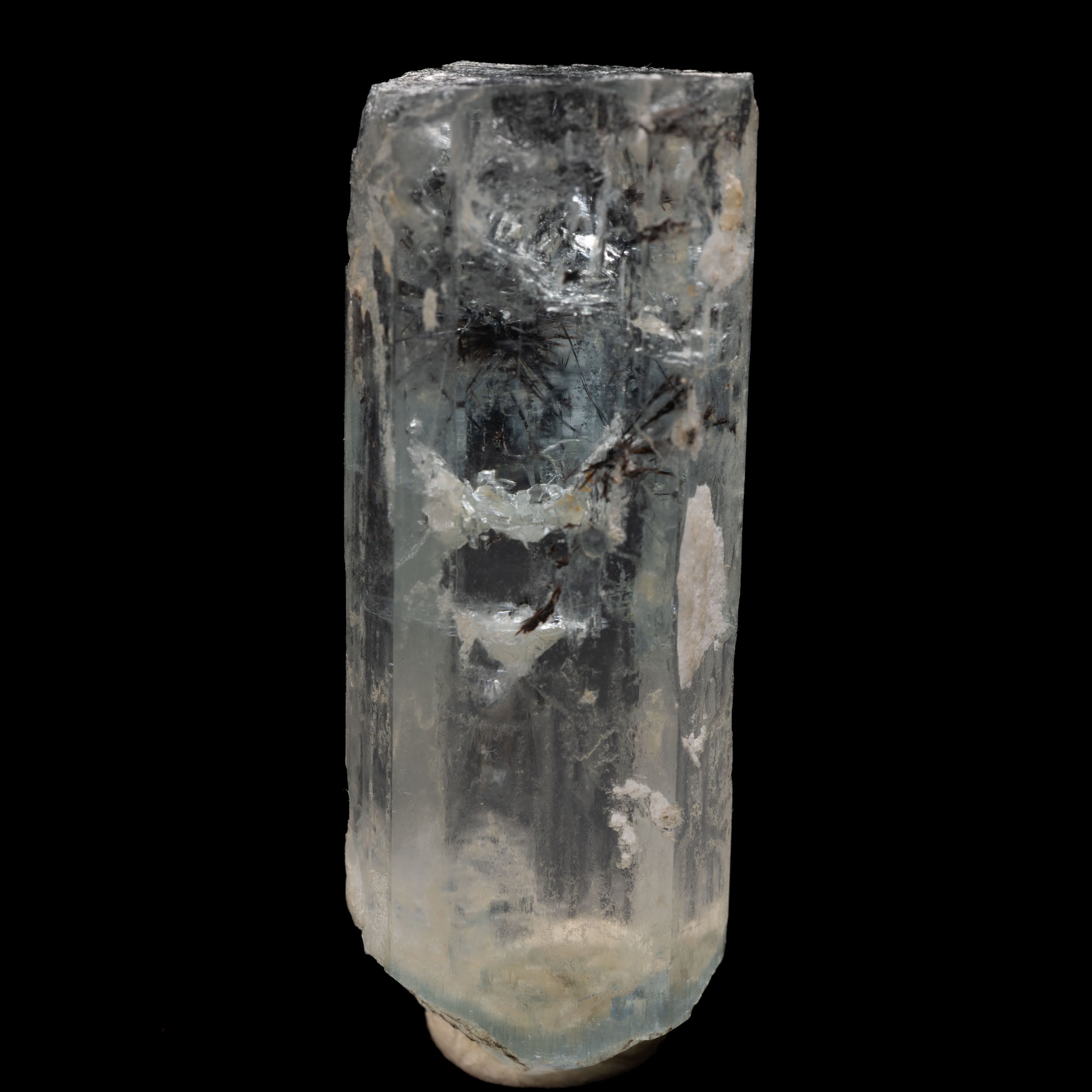 Aquamarine Crystal with Schorl Tourmaline Inclusions 96.4CT