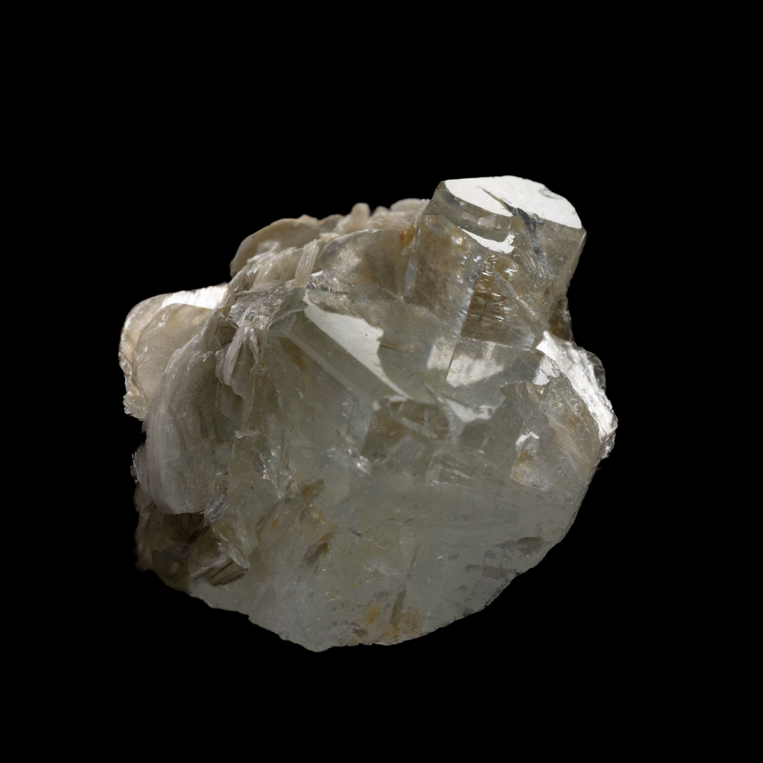 Aquamarine & Muscovite Cluster – 53.6CT, 22x21x15MM