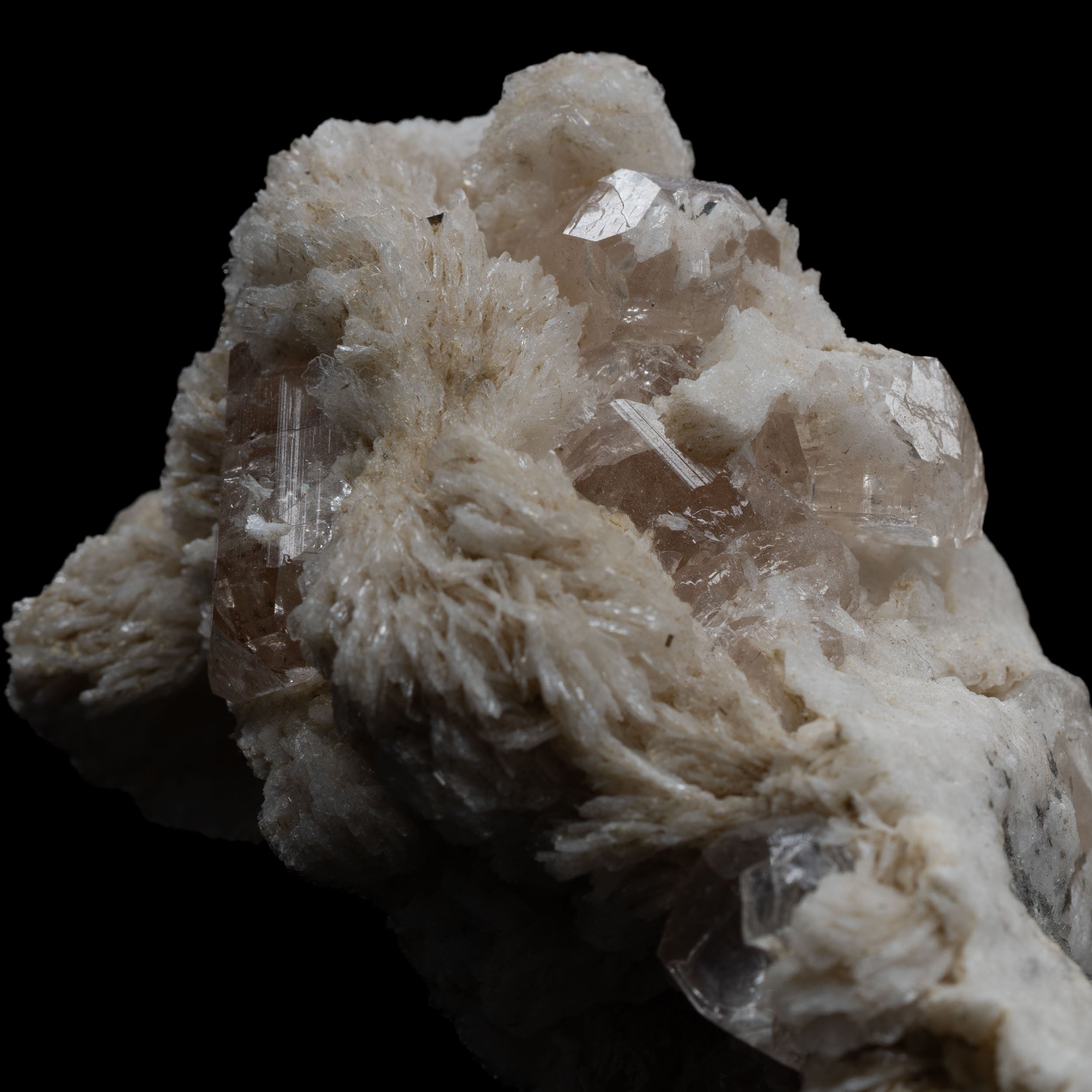 Champagne Topaz on Cleavelandite & Schorl – Shigar Valley Pakistan