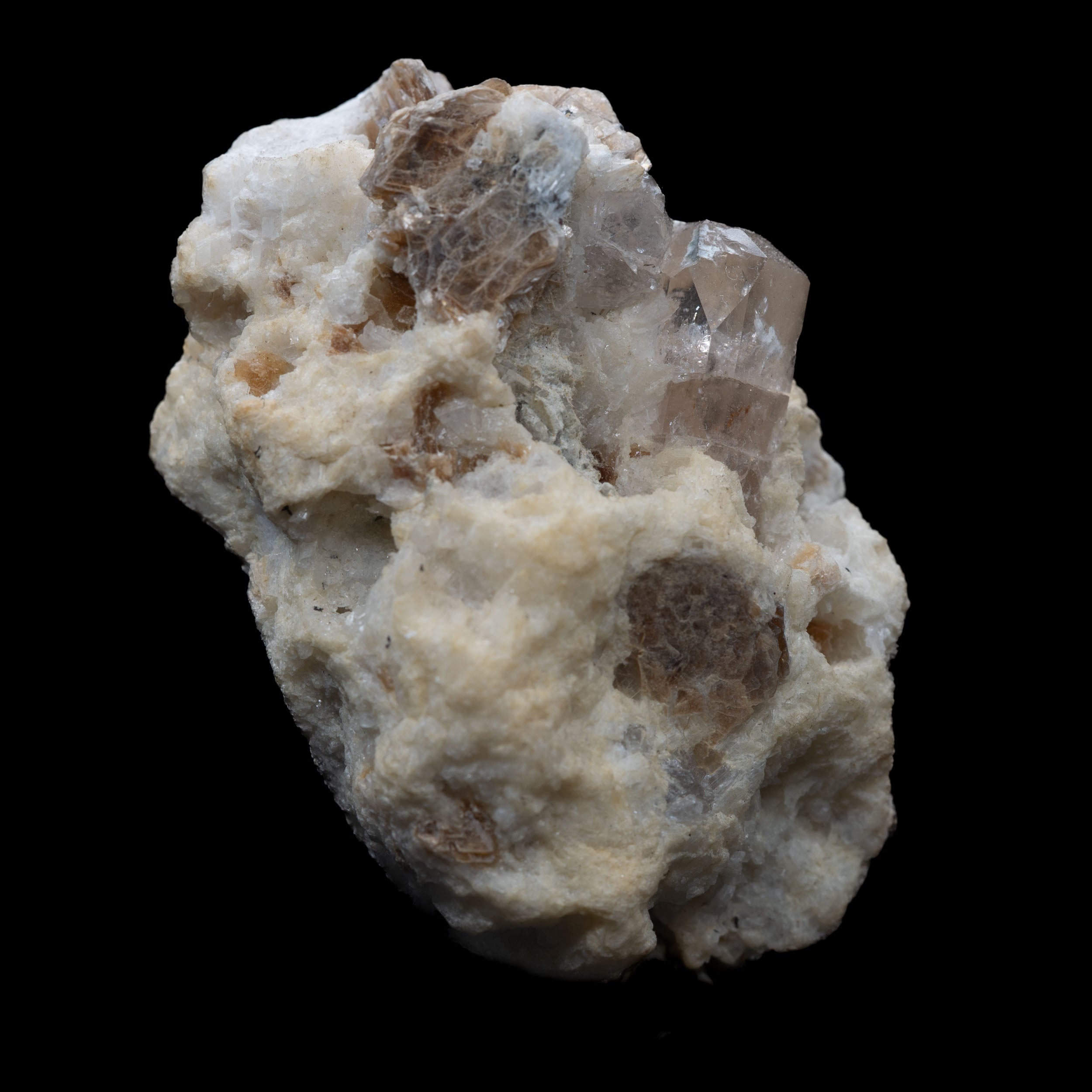 Champagne Topaz Crystals on Cleavelandite & Muscovite Matrix