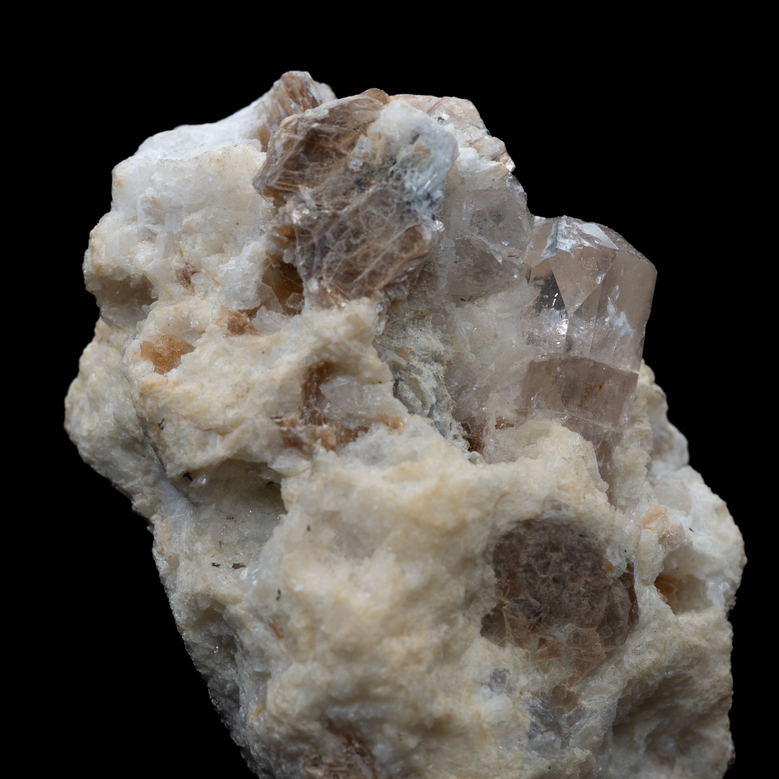 Champagne Topaz Crystals on Cleavelandite & Muscovite Matrix