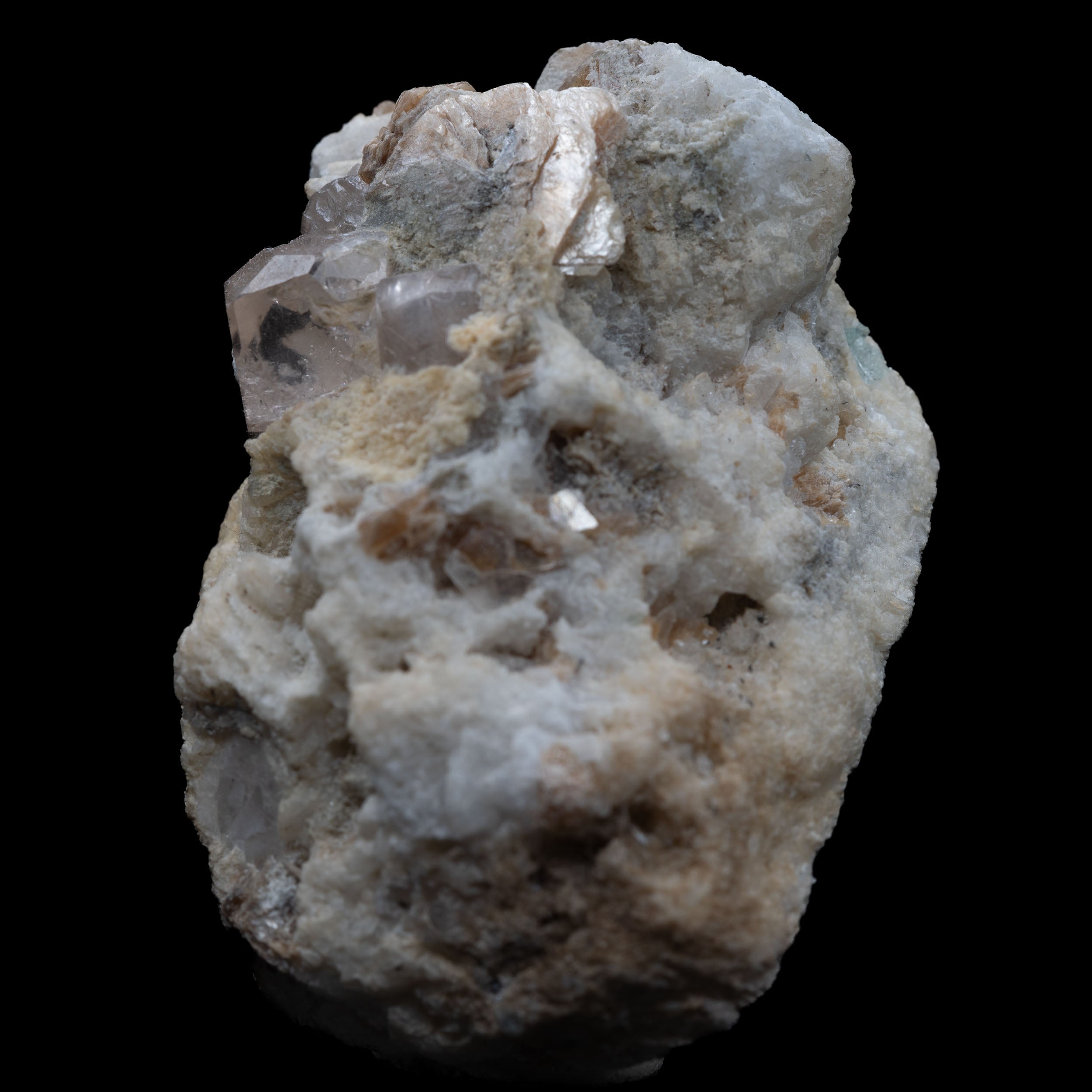 Champagne Topaz Crystals on Cleavelandite & Muscovite Matrix