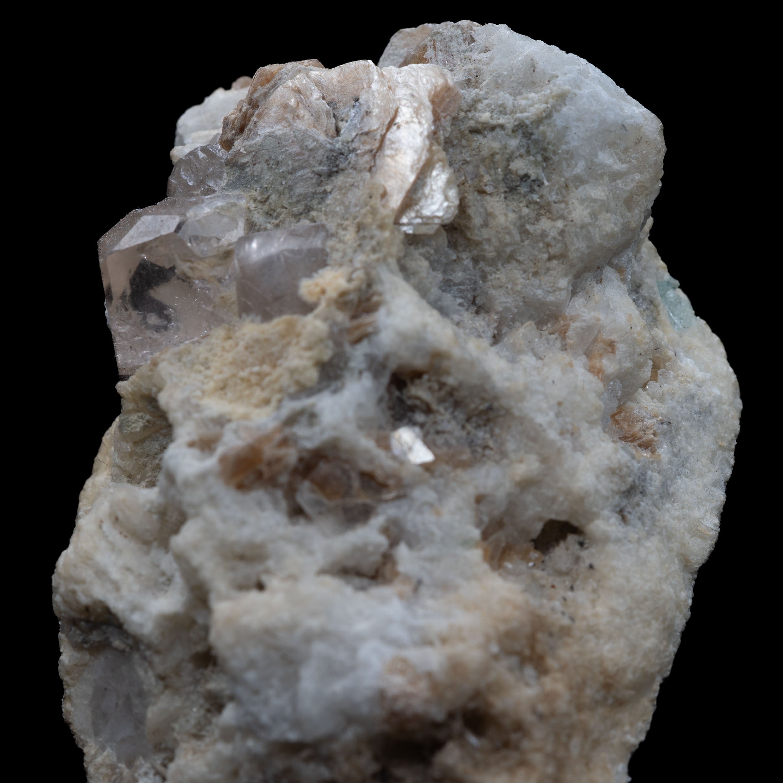 Champagne Topaz Crystals on Cleavelandite & Muscovite Matrix