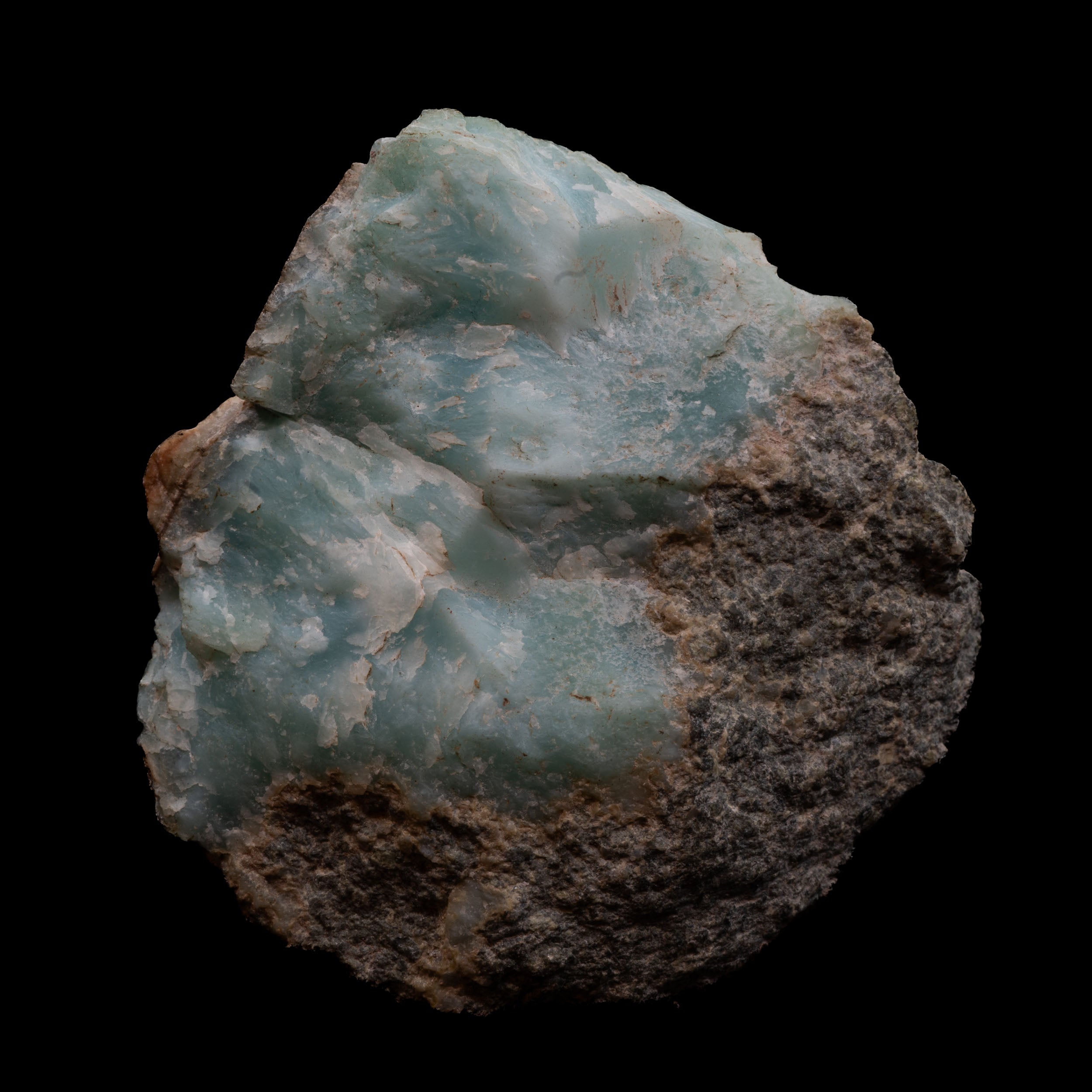 Raw Larimar Specimen 83.69g with Earthy Matrix Inclusions