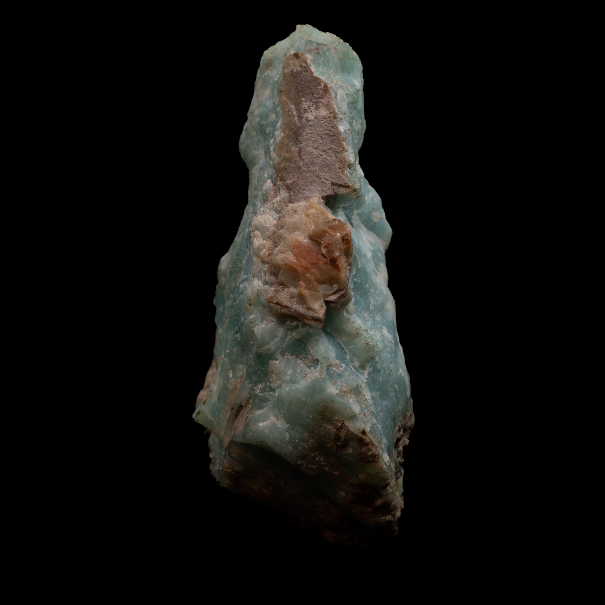 Raw Larimar Specimen 83.69g with Earthy Matrix Inclusions