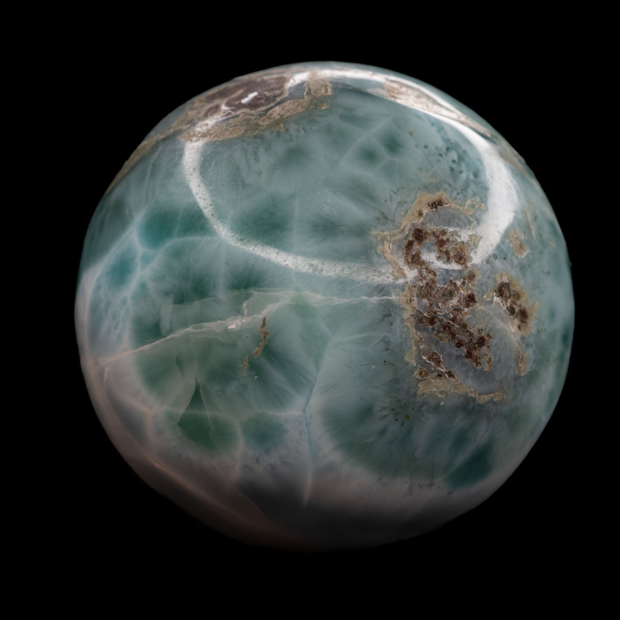 Polished Larimar Sphere - 143g, 45mm