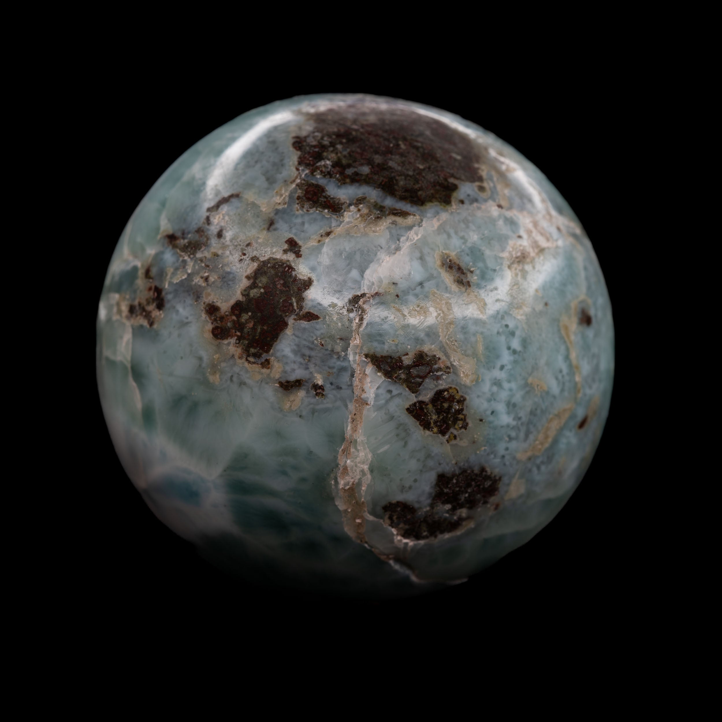 Polished Larimar Sphere - 143g, 45mm